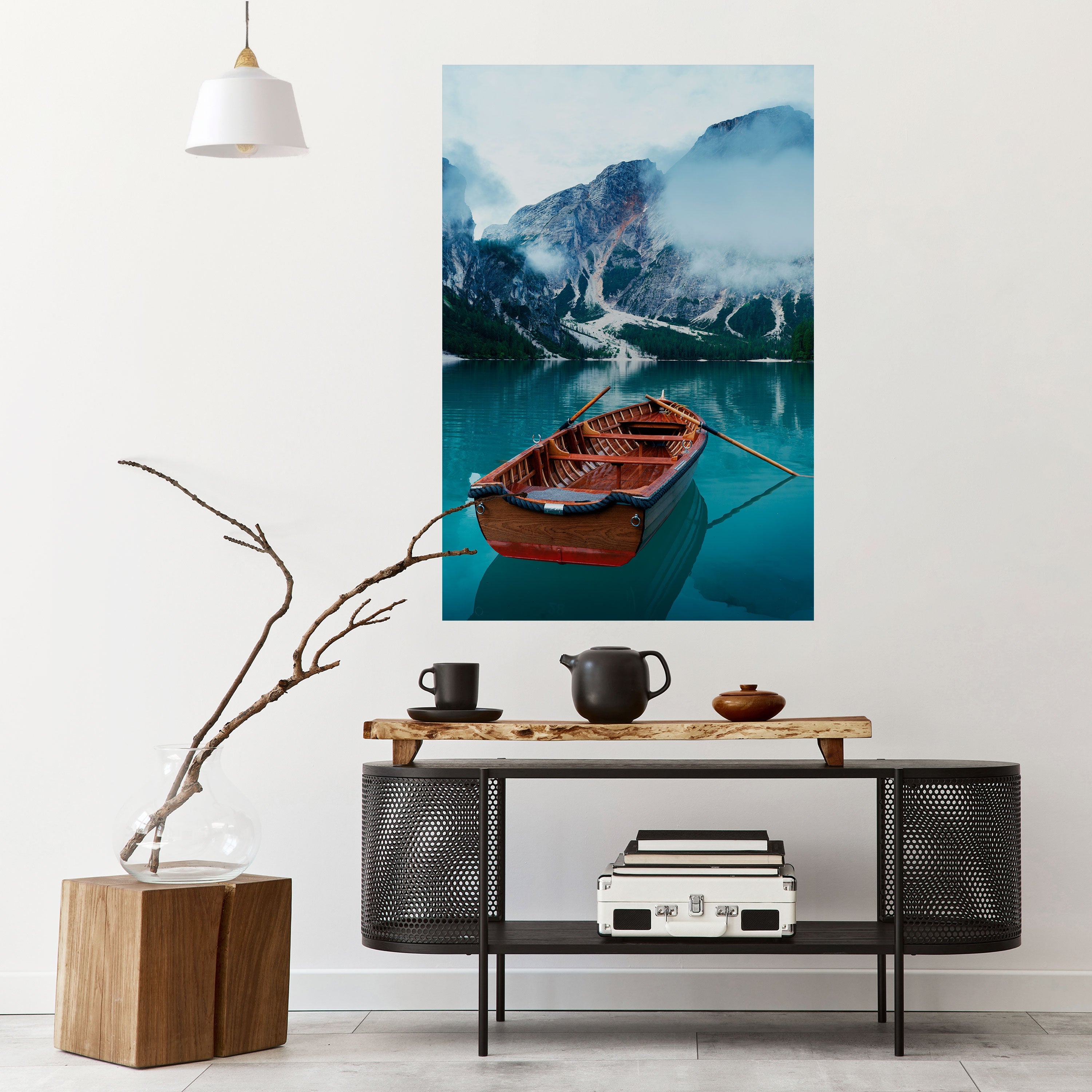 FOGGY MOUNTAIN OASIS Poster Vertical Autocolante