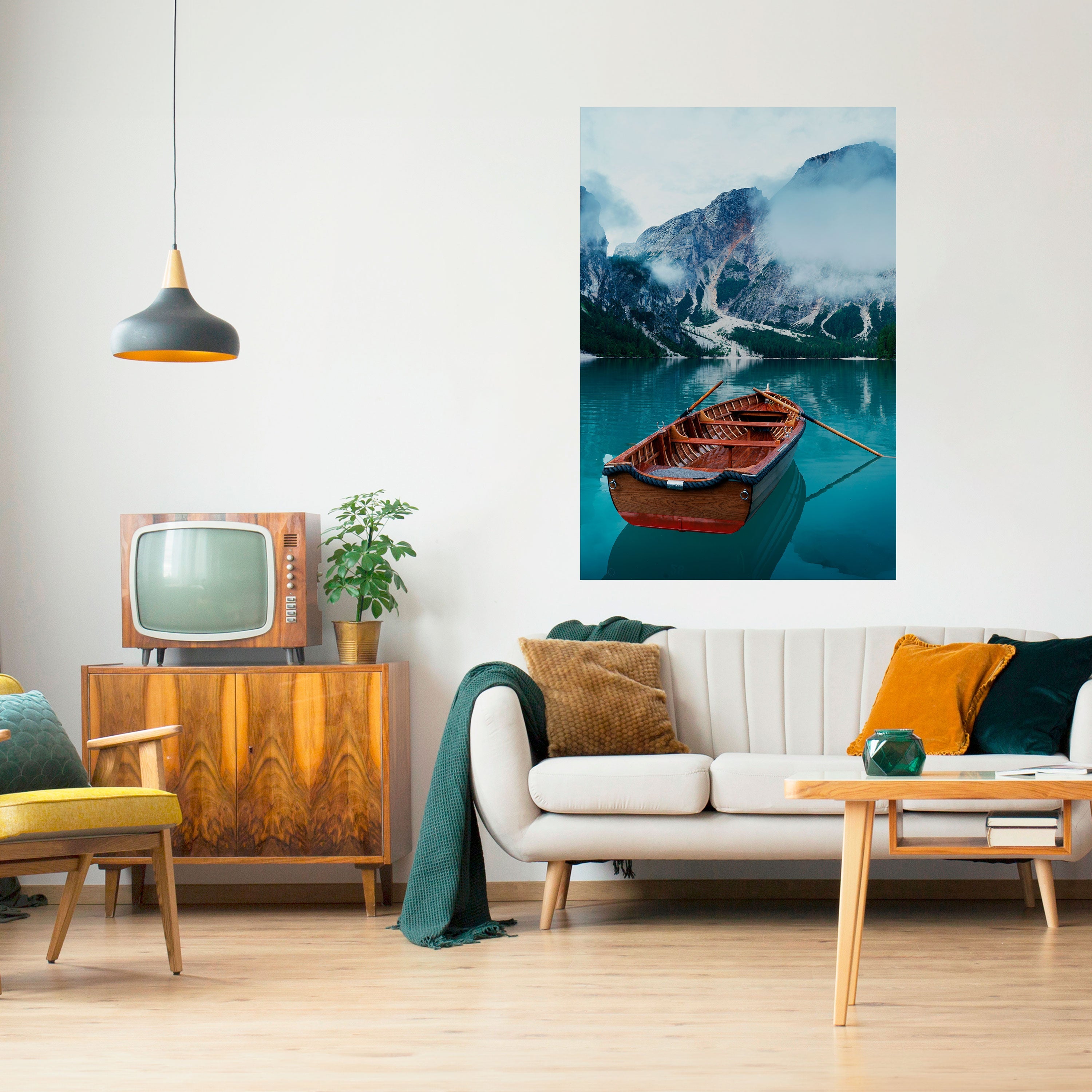 FOGGY MOUNTAIN OASIS Poster Vertical Autocolante