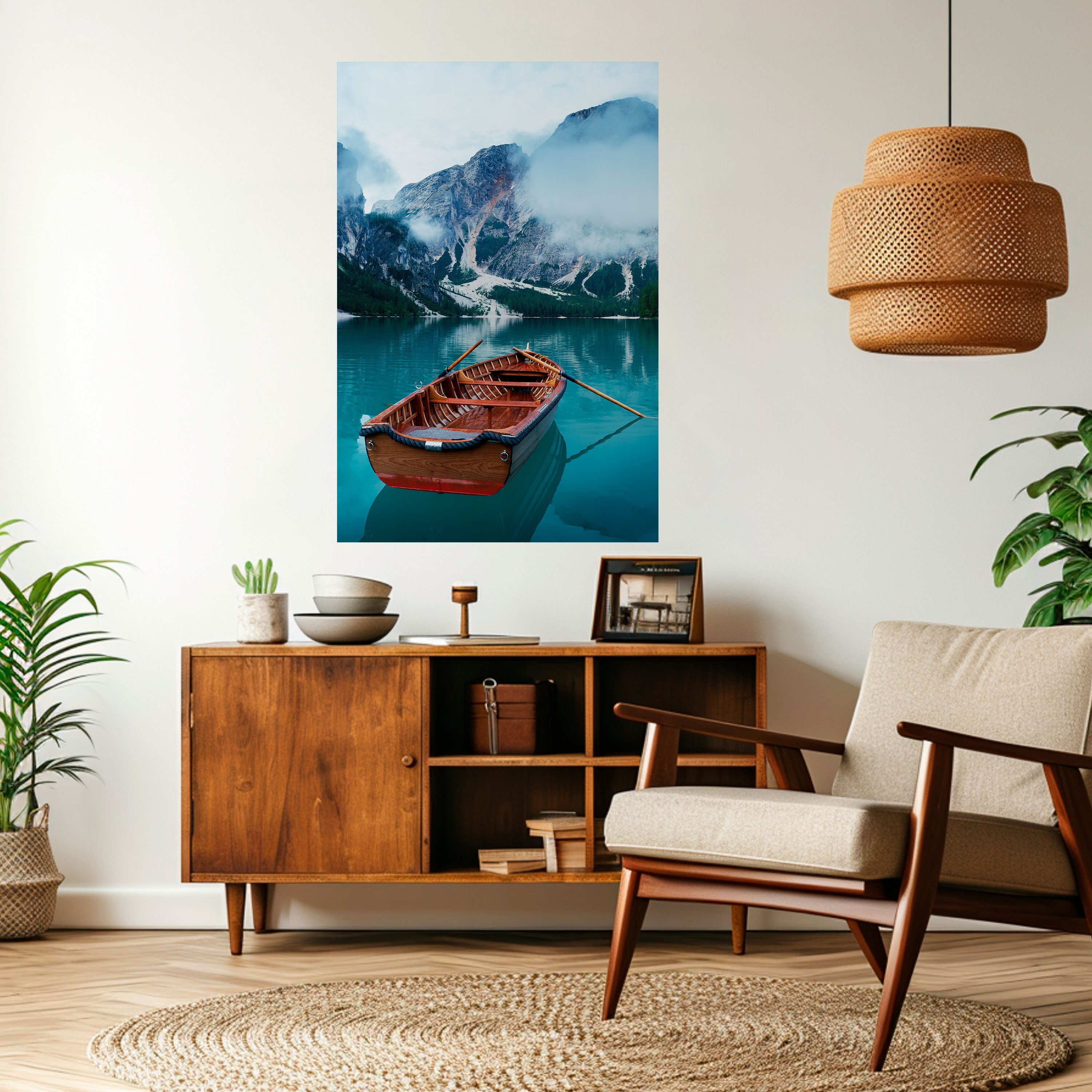 FOGGY MOUNTAIN OASIS Poster Vertical Autocolante