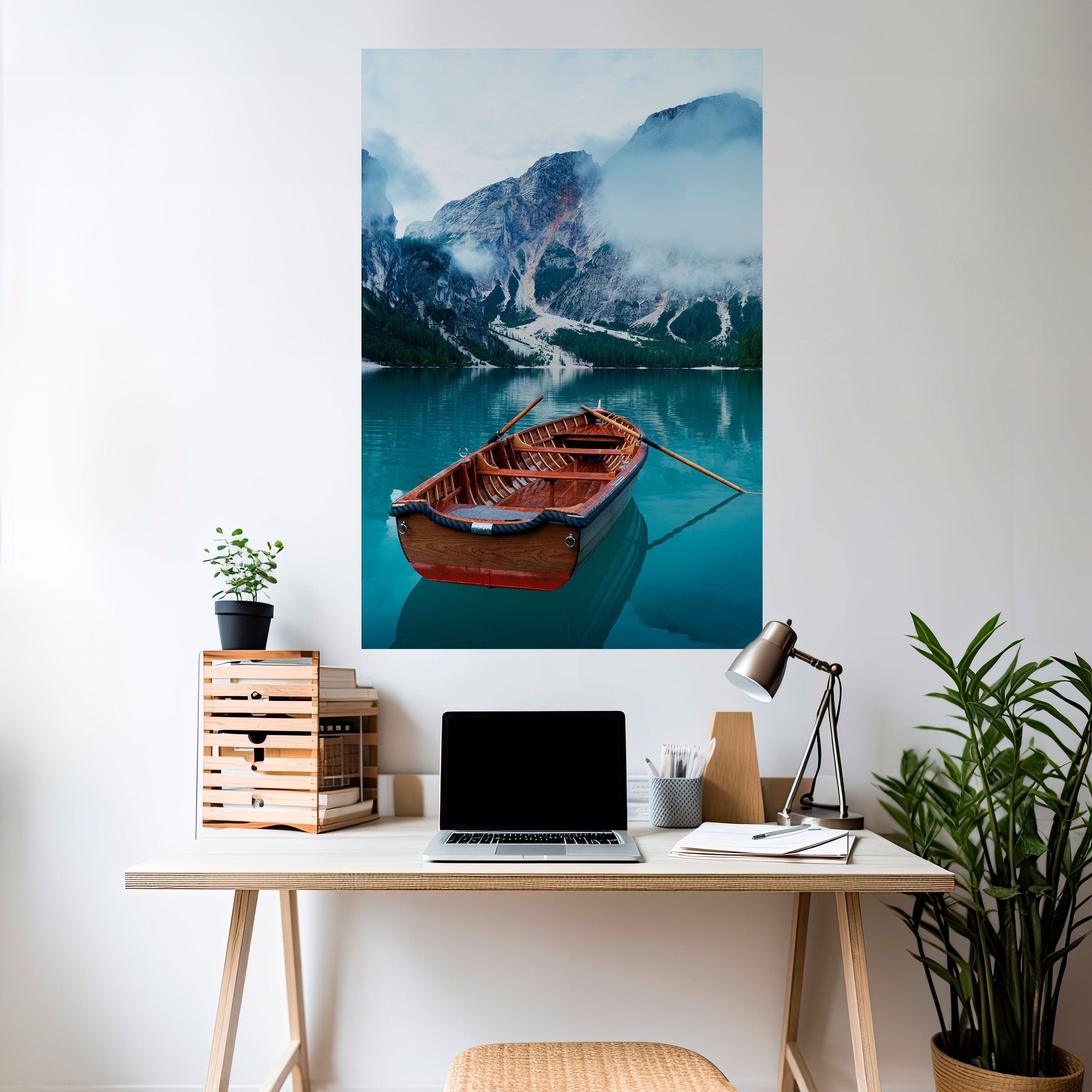 FOGGY MOUNTAIN OASIS Poster Vertical Autocolante