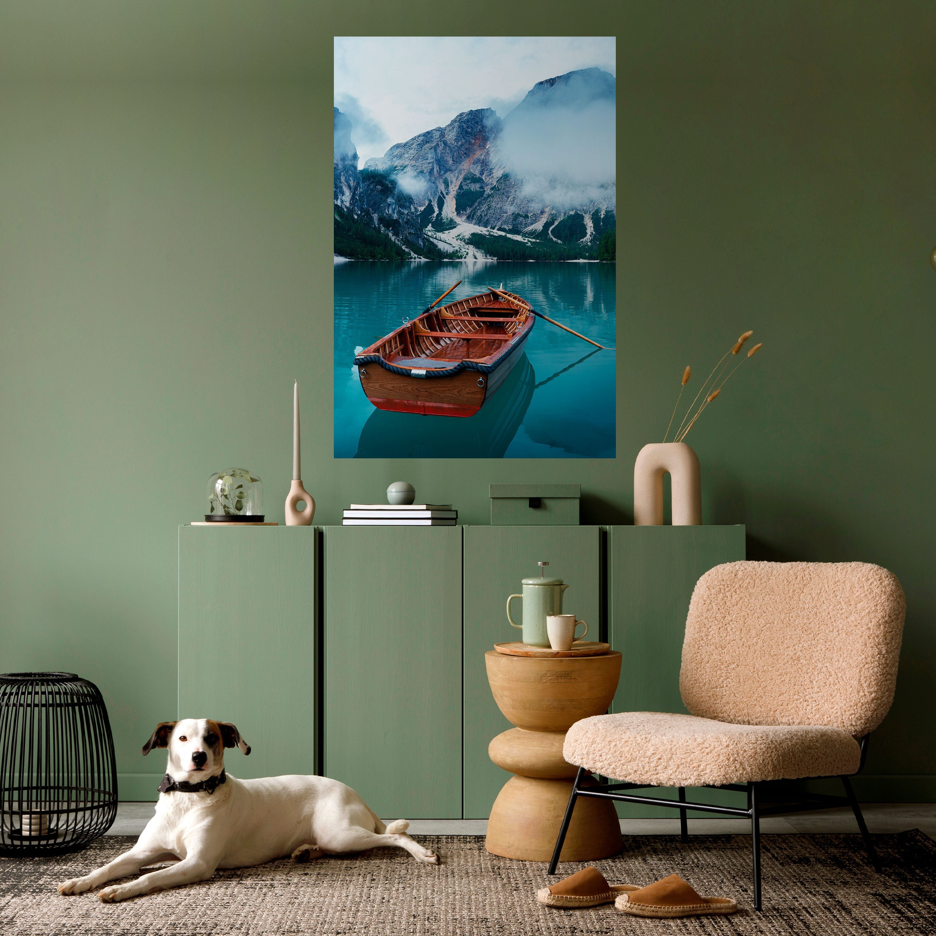 FOGGY MOUNTAIN OASIS Poster Vertical Autocolante