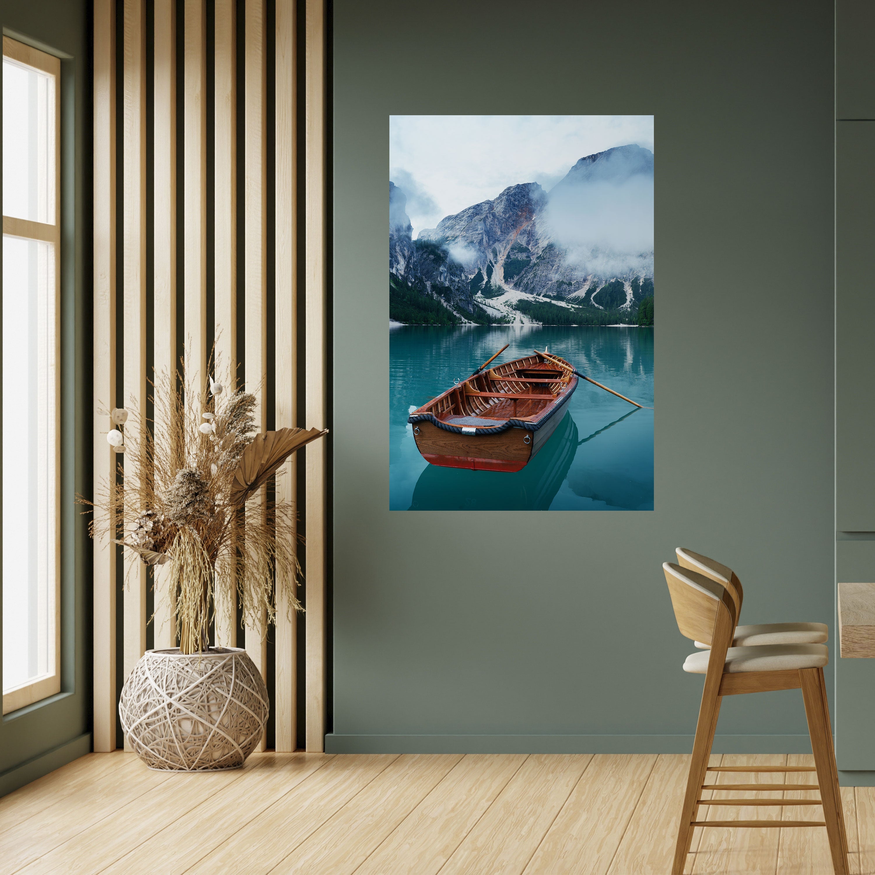 FOGGY MOUNTAIN OASIS Poster Vertical Autocolante