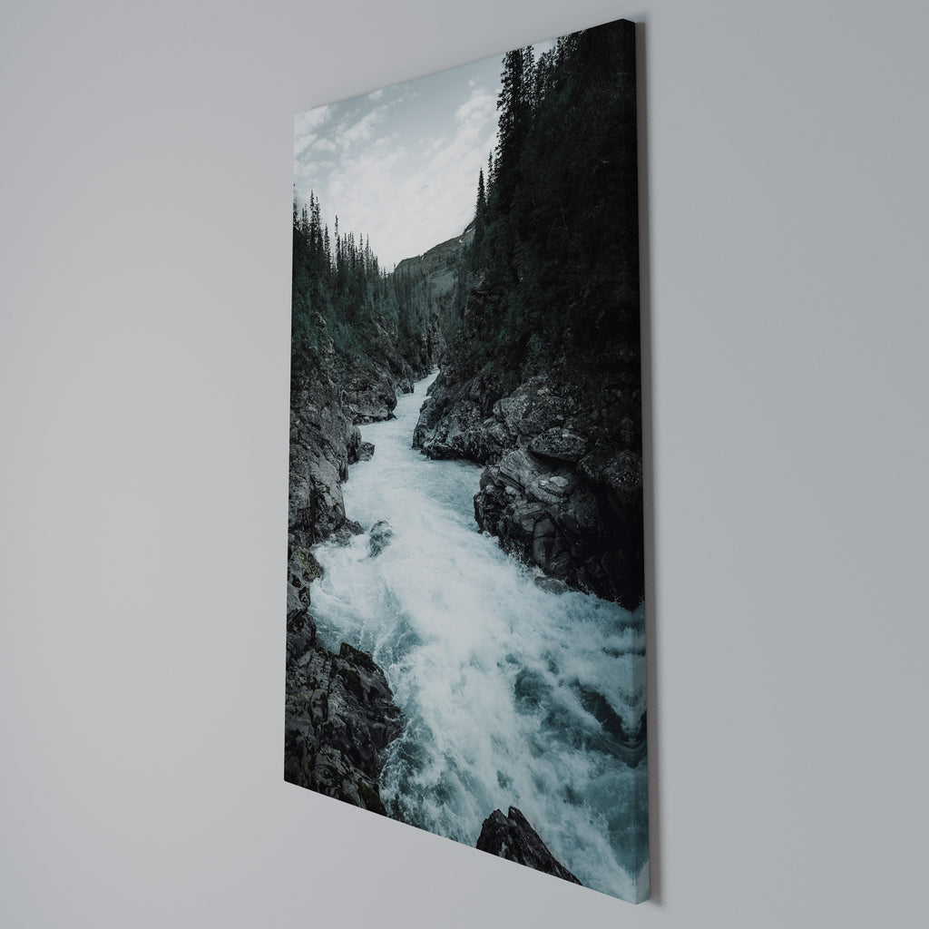 RUSHING REFLECTIONS Vertical Canvas Print