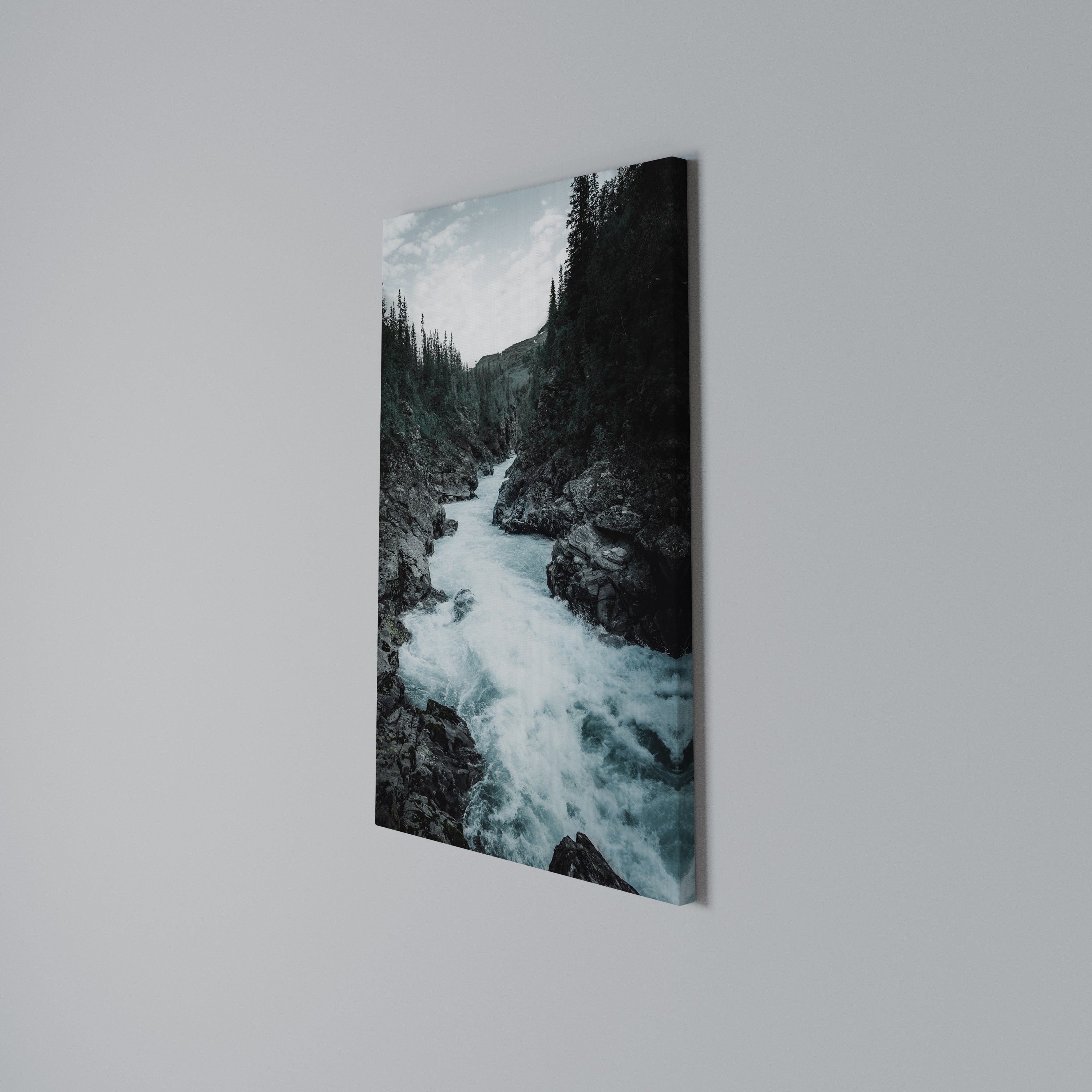 RUSHING REFLECTIONS Vertical Canvas Print