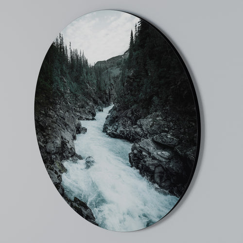 RUSHING REFLECTIONS Arte de Parede Redonda