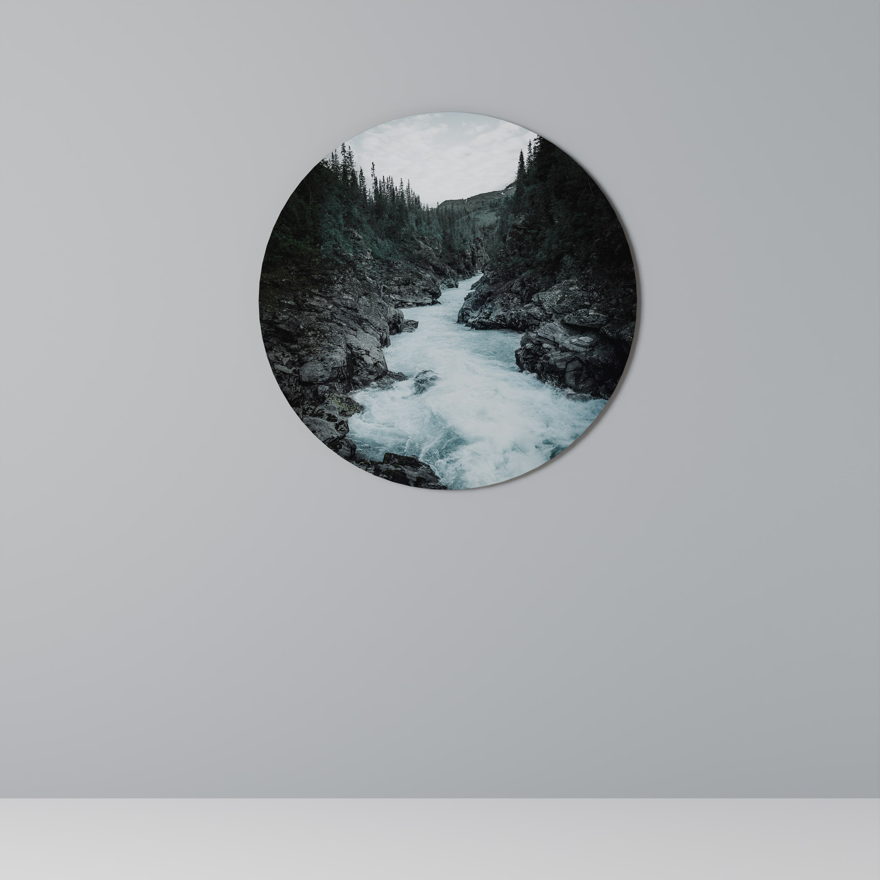 RUSHING REFLECTIONS Quadro Redondo Decorativo