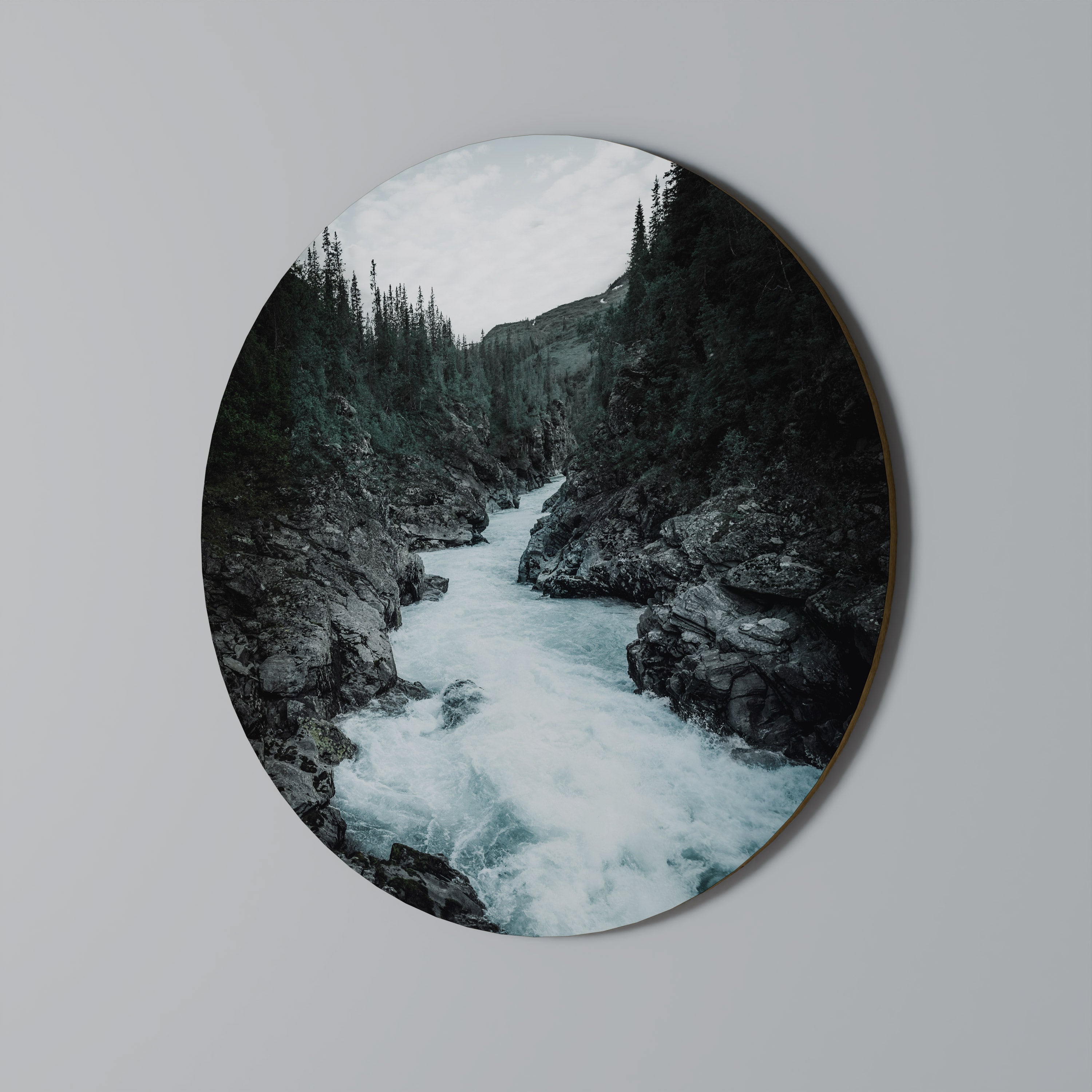 RUSHING REFLECTIONS Quadro Redondo Decorativo