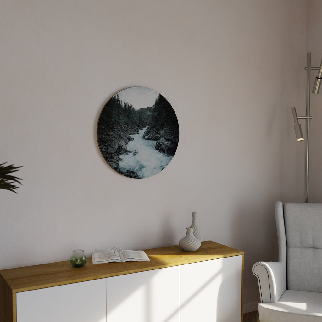 RUSHING REFLECTIONS Quadro Redondo Decorativo