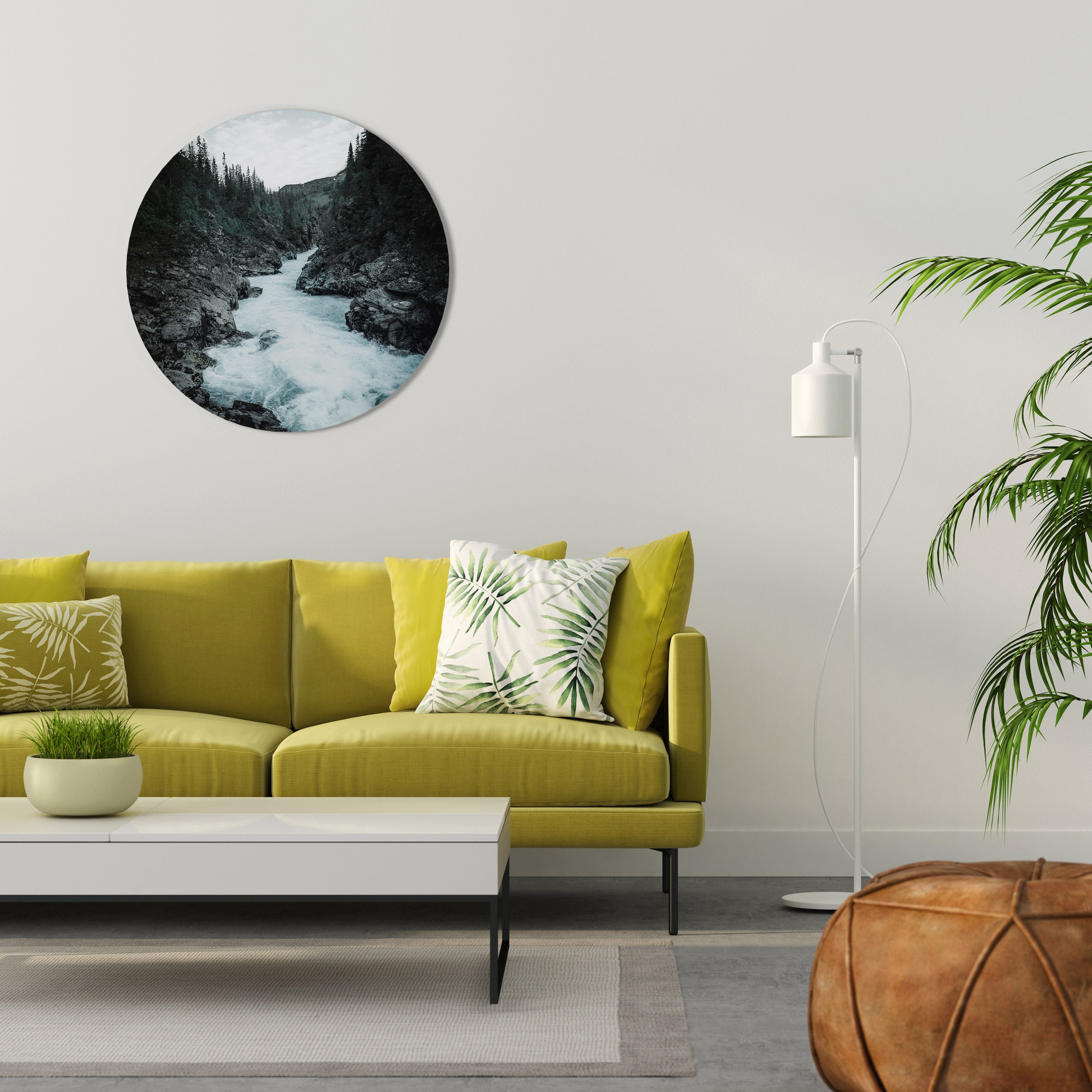 RUSHING REFLECTIONS Quadro Redondo Decorativo