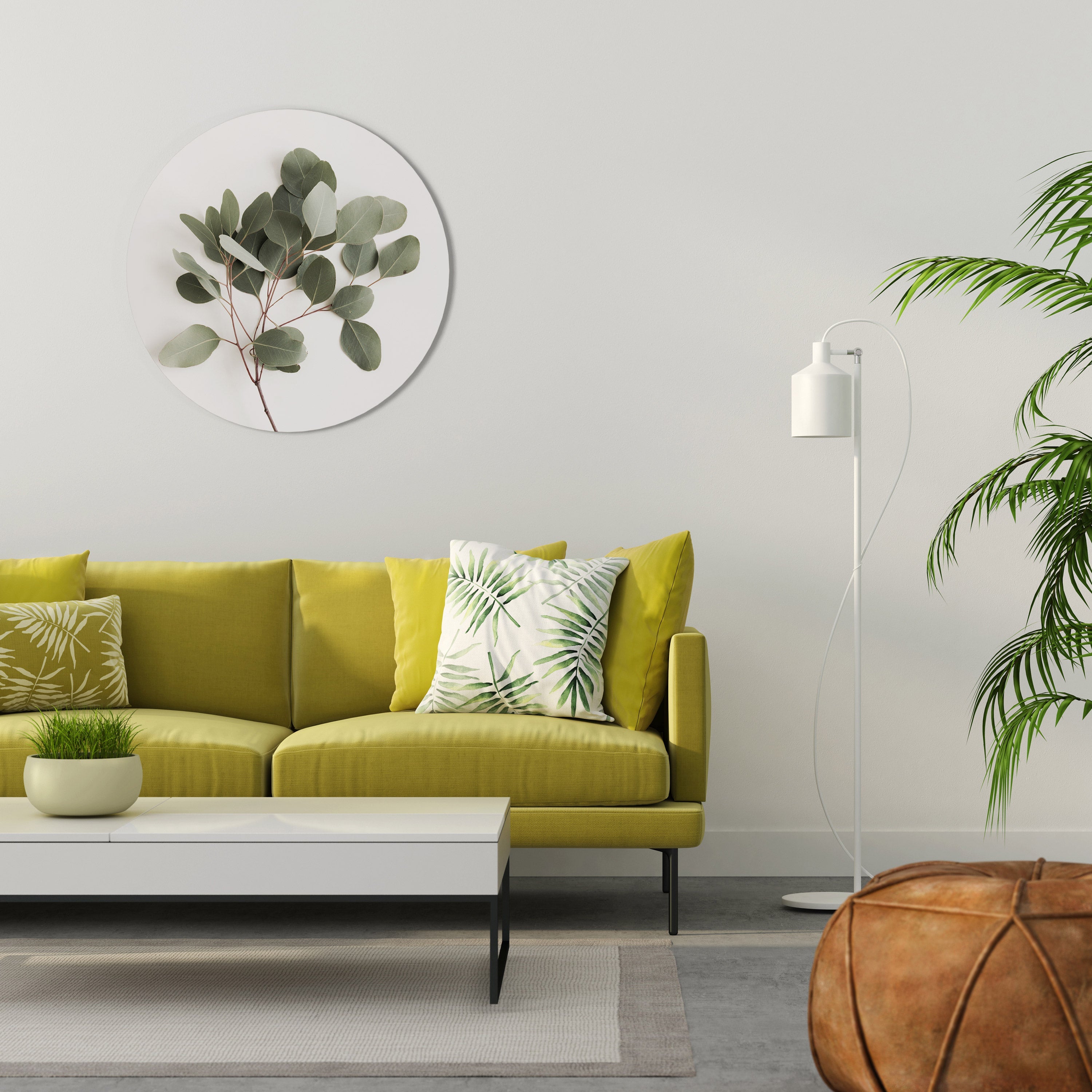 EUCALYPTUS BRANCH Quadro Redondo Decorativo