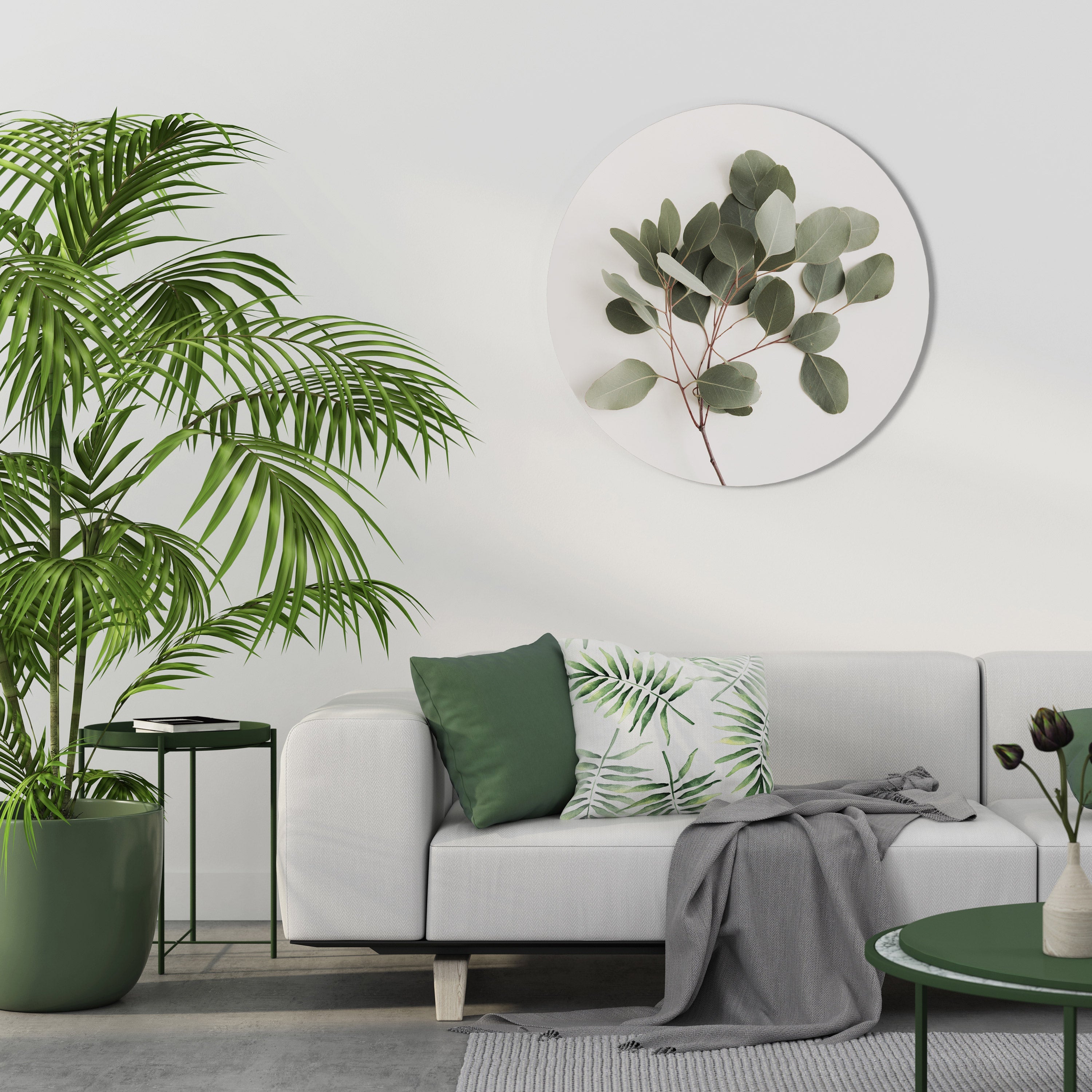 EUCALYPTUS BRANCH Quadro Redondo Decorativo