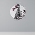EIFFEL IN BLOOM Quadro Redondo Decorativo