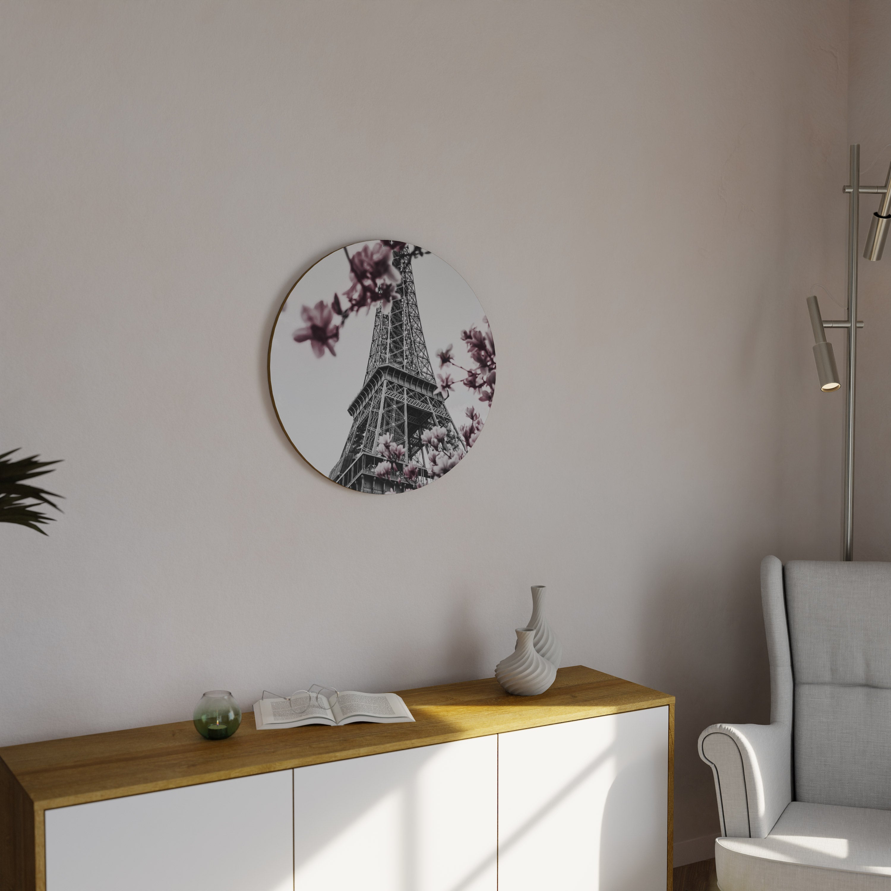 EIFFEL IN BLOOM Quadro Redondo Decorativo