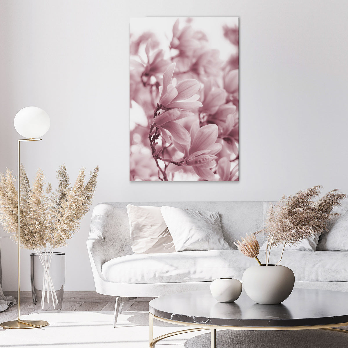 PINK BLOSSOM DREAM Vertical Canvas Print