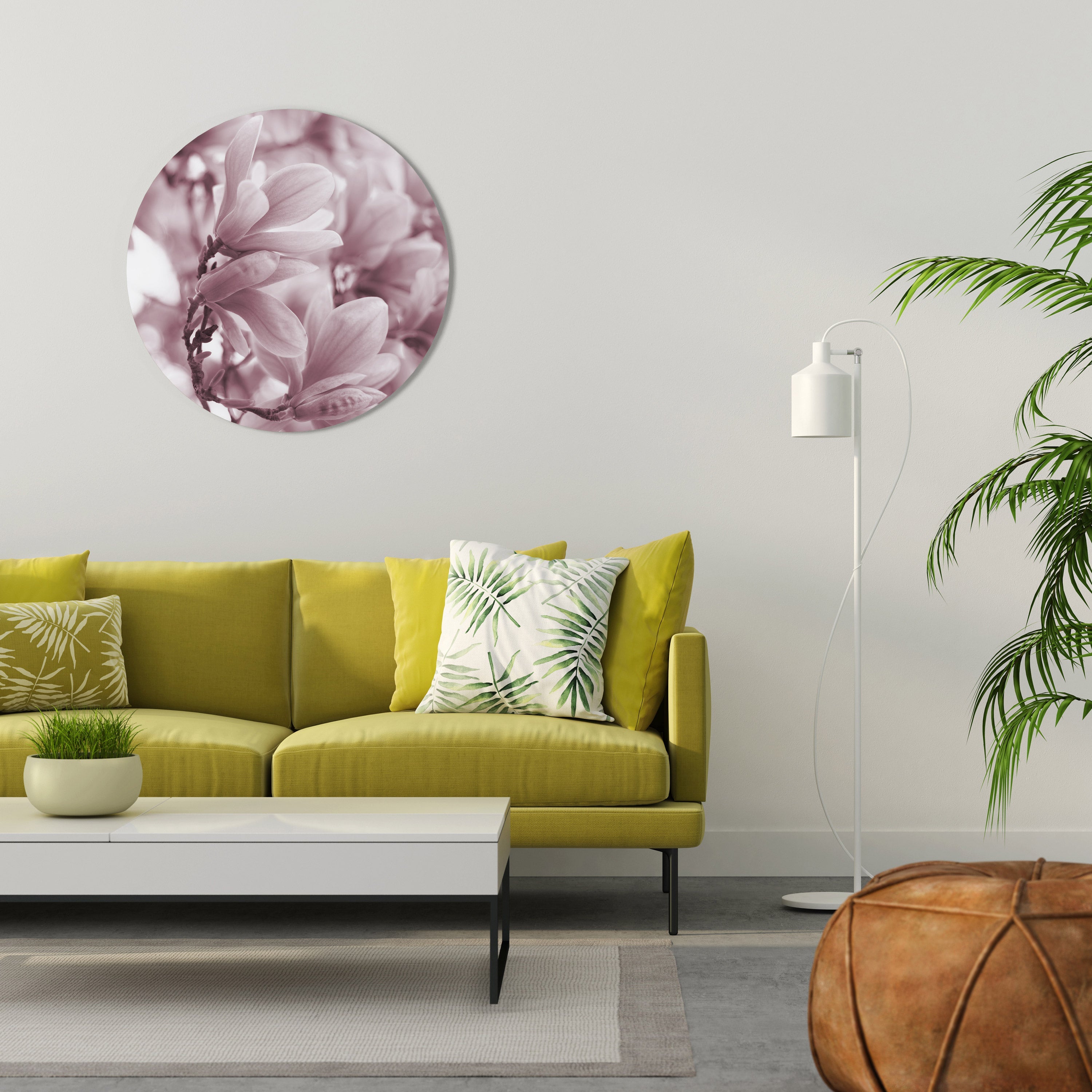 PINK BLOSSOM DREAM Quadro Redondo Decorativo