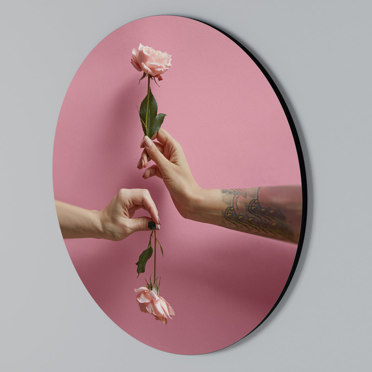 FLORAL CONNECTIONS Arte de Parede Redonda