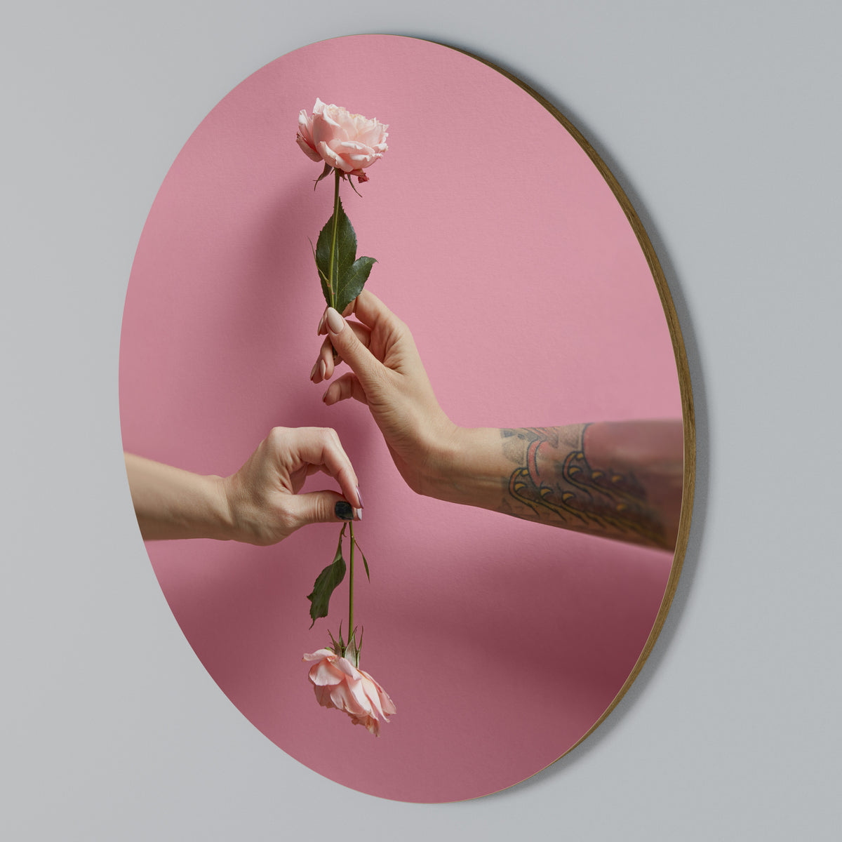 FLORAL CONNECTIONS Arte de Parede Redonda