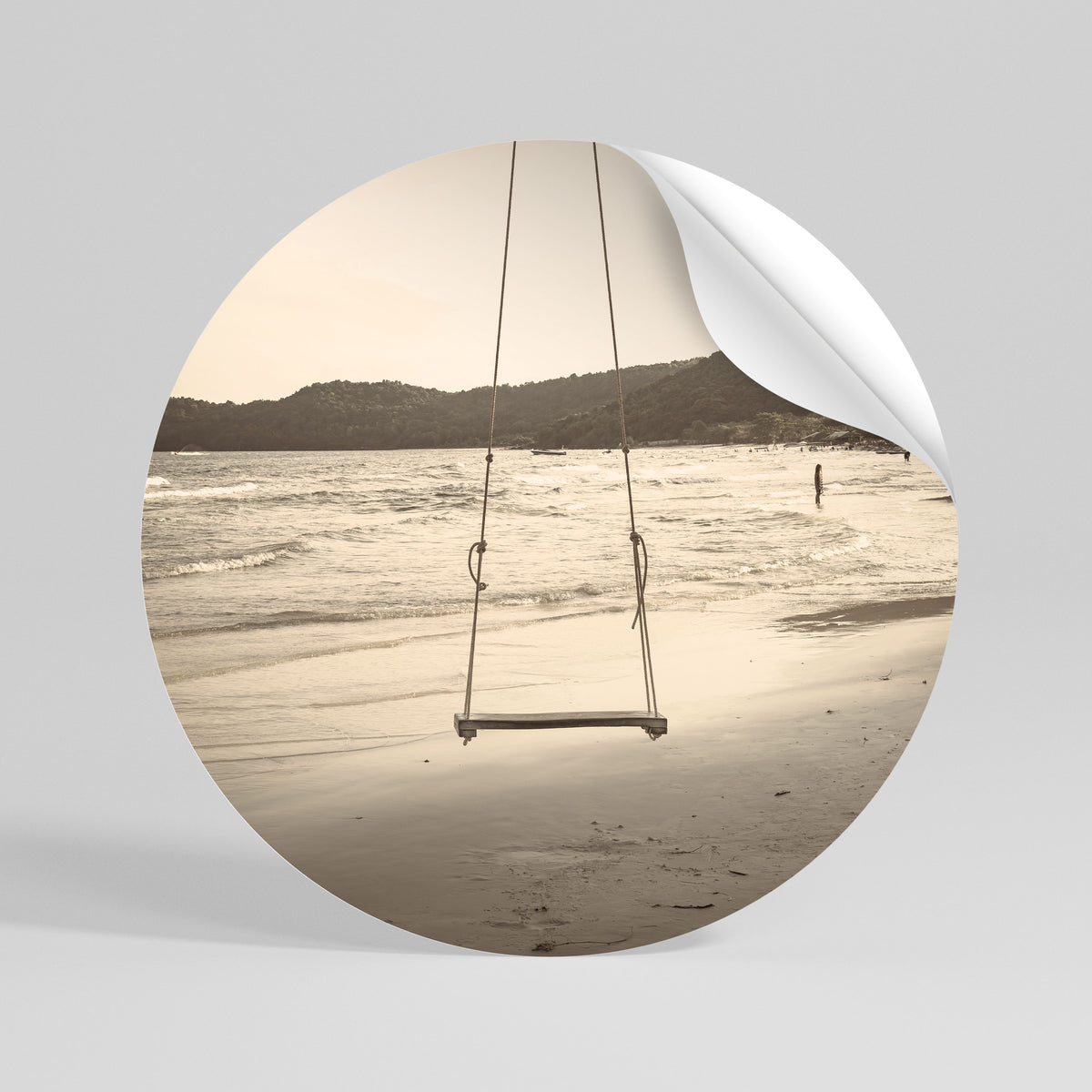 SUNSET SWING SORROW Autocolante Redondo Removível