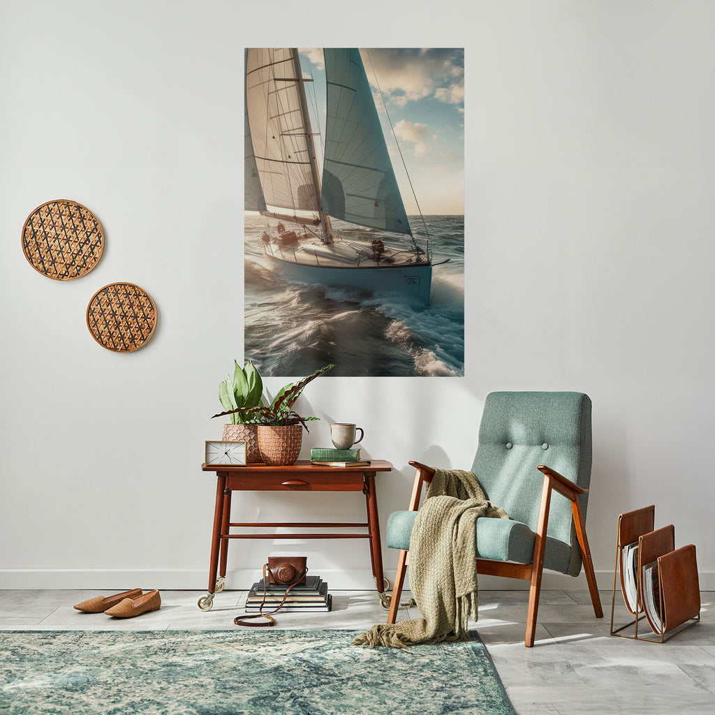 WAVES OF FREEDOM Peel and Stick Vertical Poster