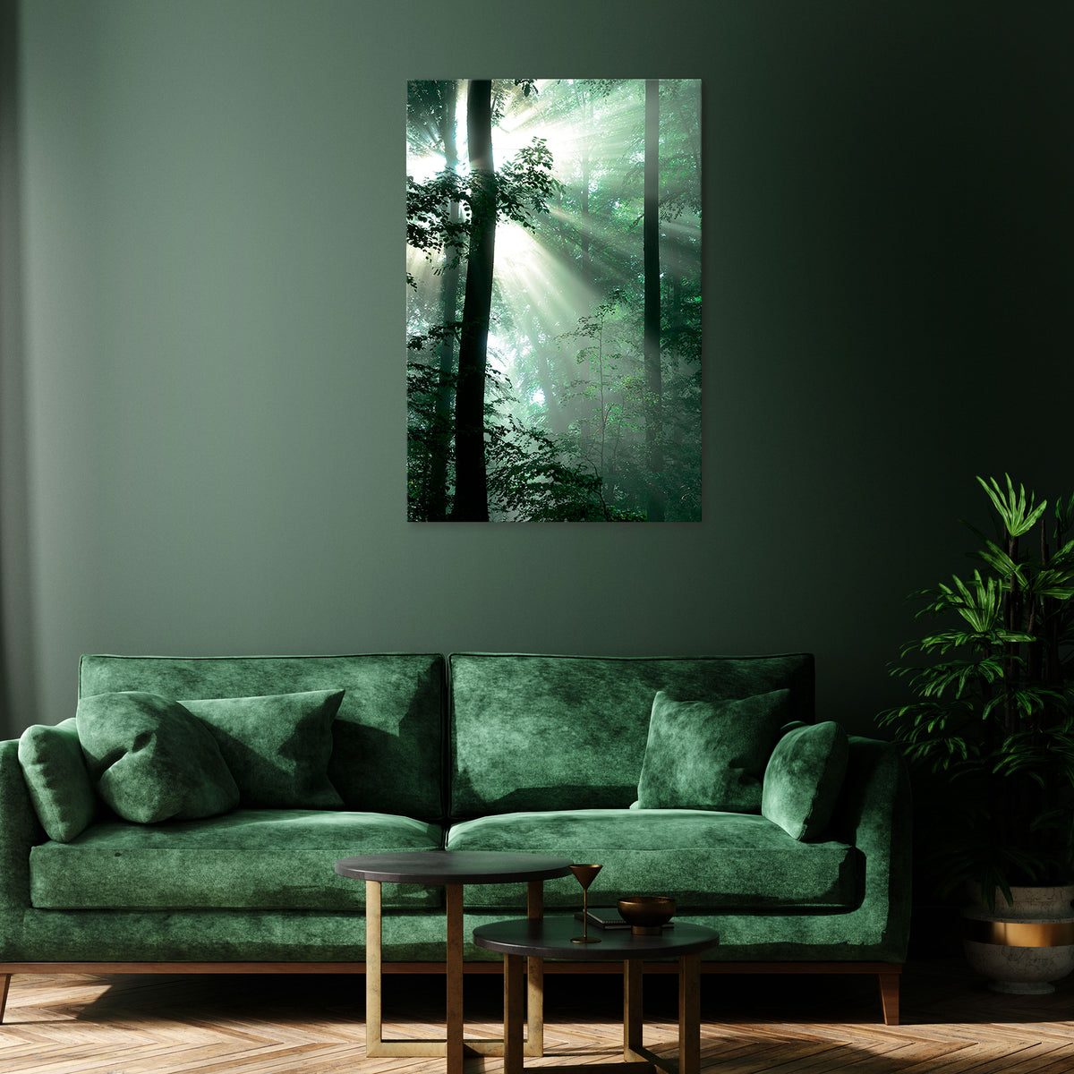 MYSTICAL SUNBEAMS Quadro em tela vertical