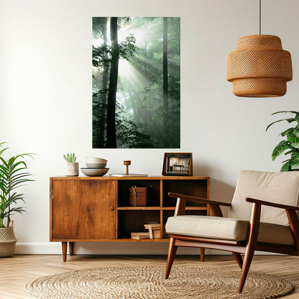 MYSTICAL SUNBEAMS Poster Vertical Autocolante