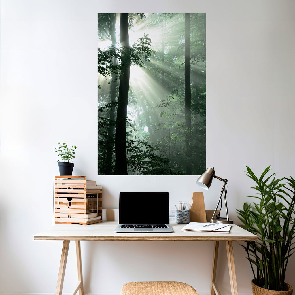 MYSTICAL SUNBEAMS Poster Vertical Autocolante