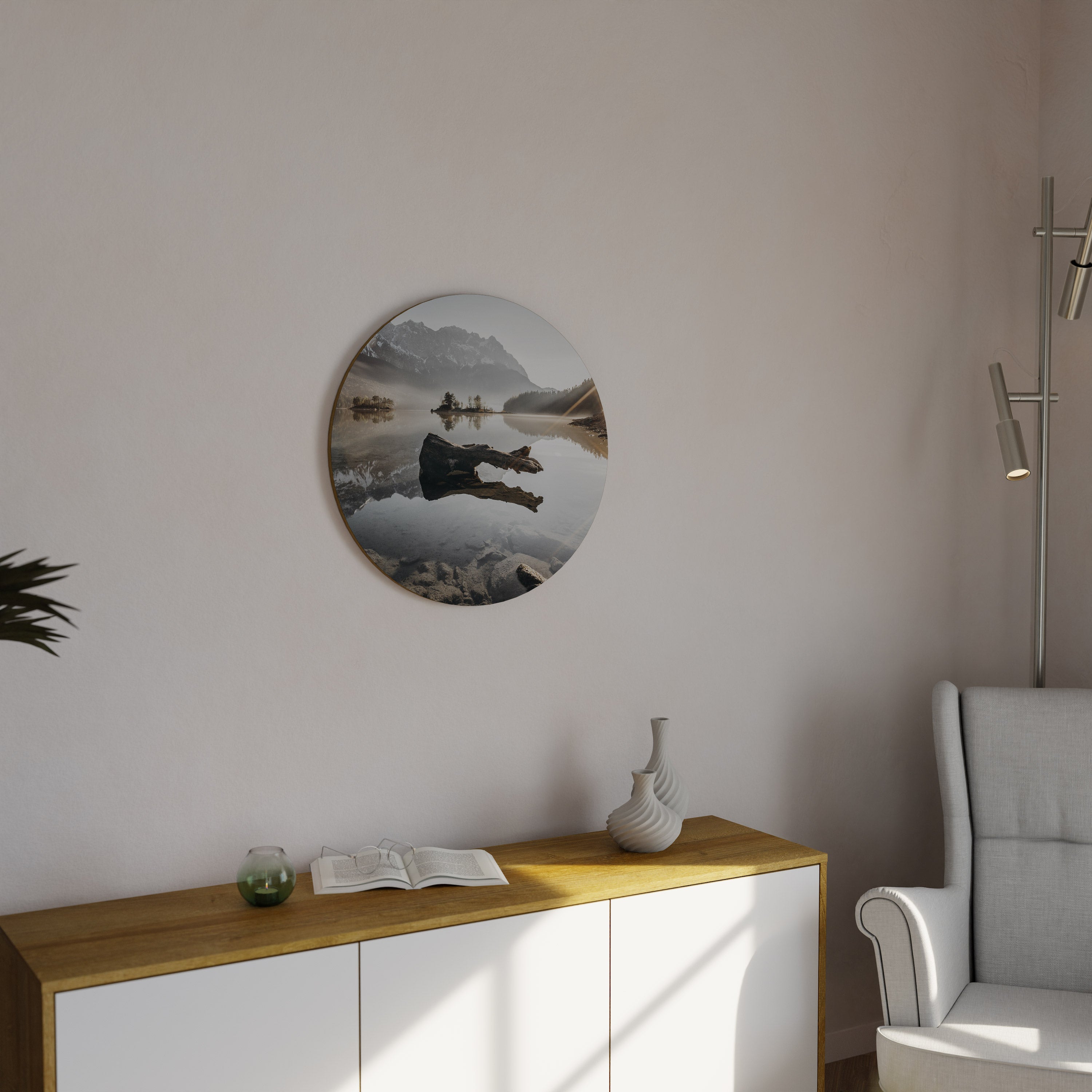 SILENT WATERSCAPE Quadro Redondo Decorativo
