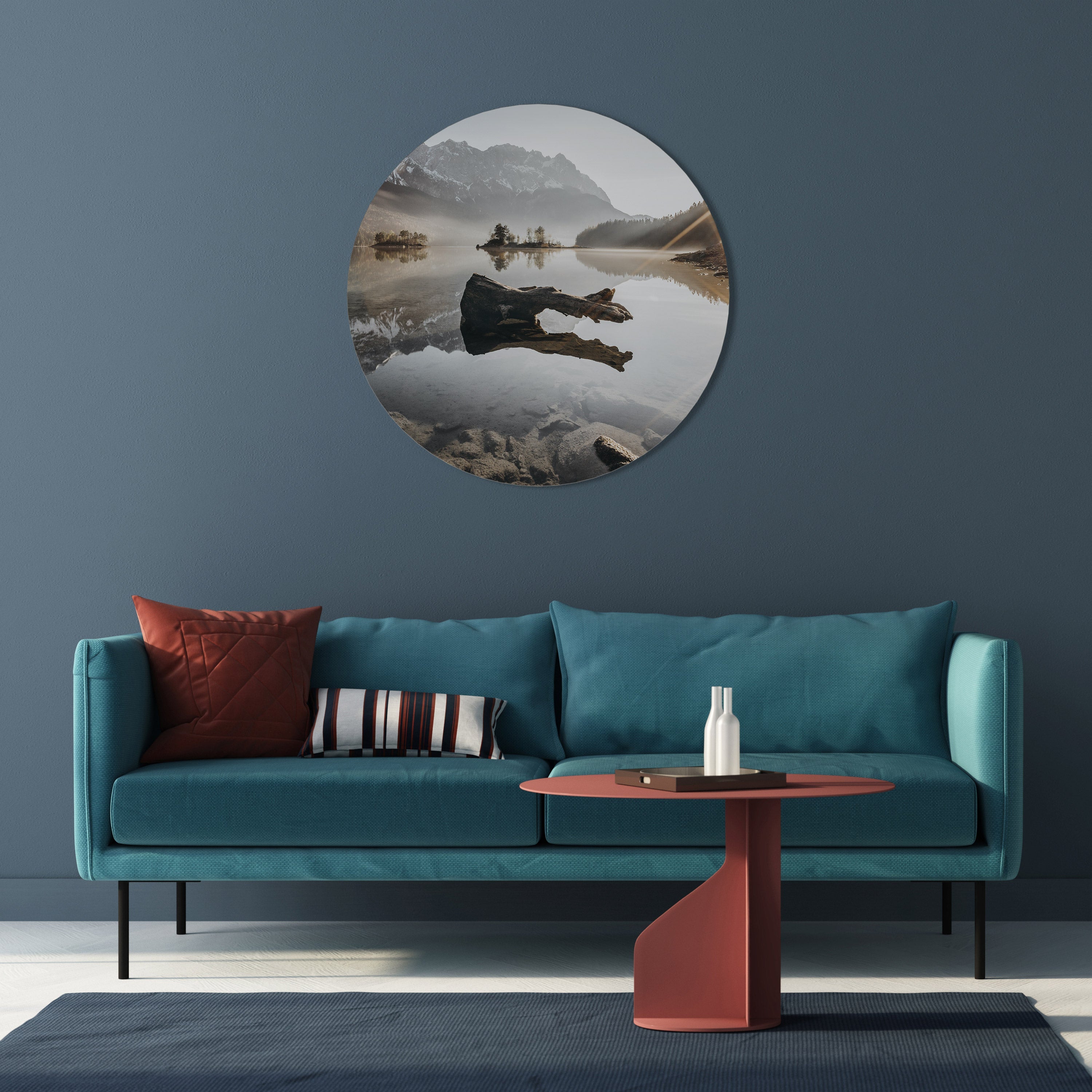 SILENT WATERSCAPE Quadro Redondo Decorativo