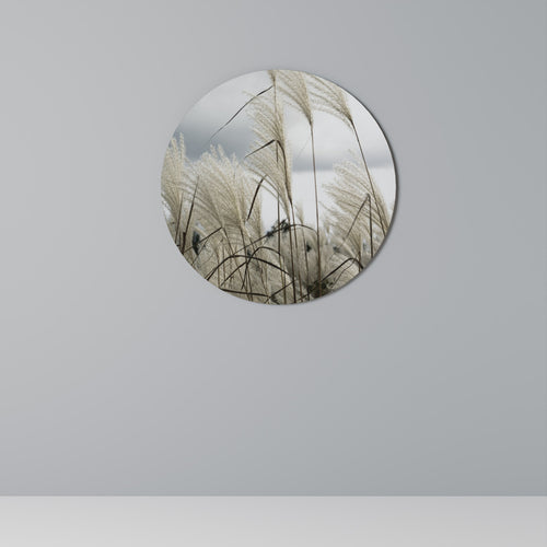 CLOUDS ABOVE GRASS Round Wall Art