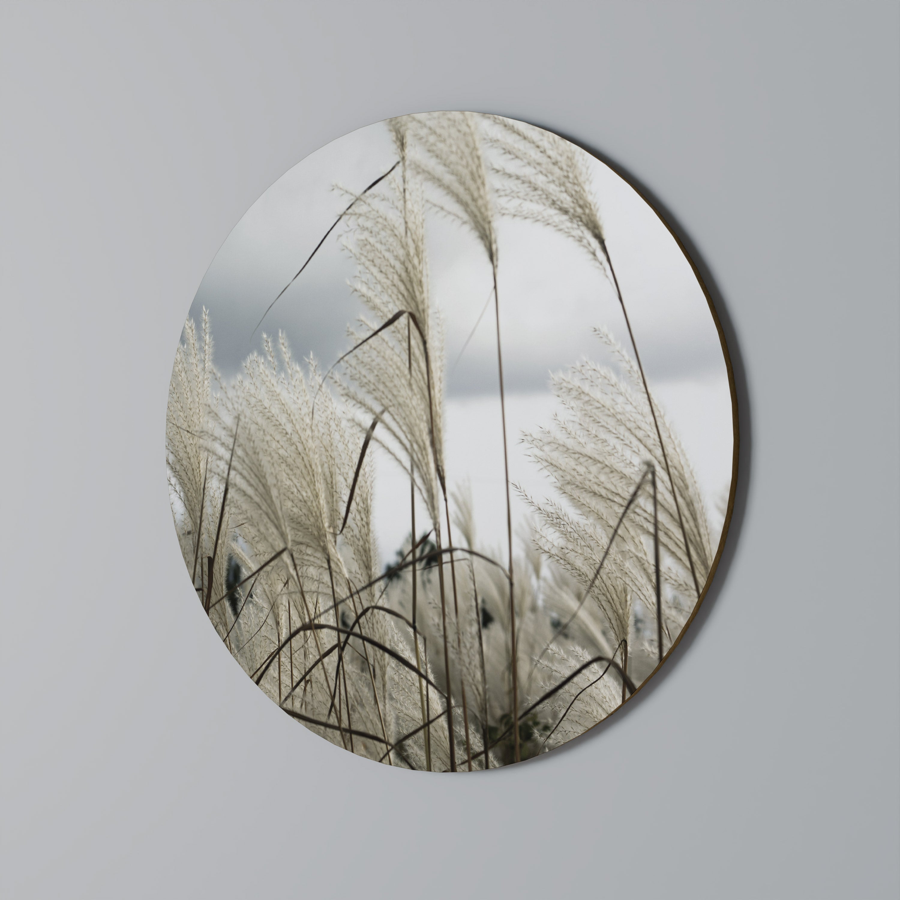 CLOUDS ABOVE GRASS Round Wall Art