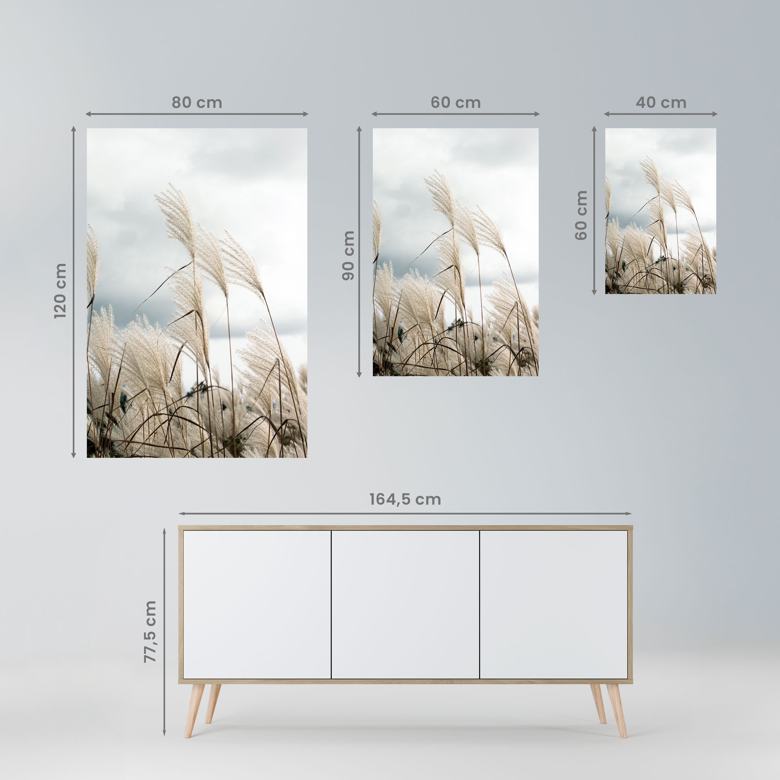 CLOUDS ABOVE GRASS Poster Vertical Autocolante