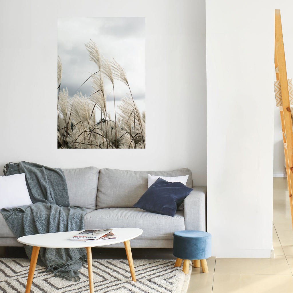 CLOUDS ABOVE GRASS Poster Vertical Autocolante