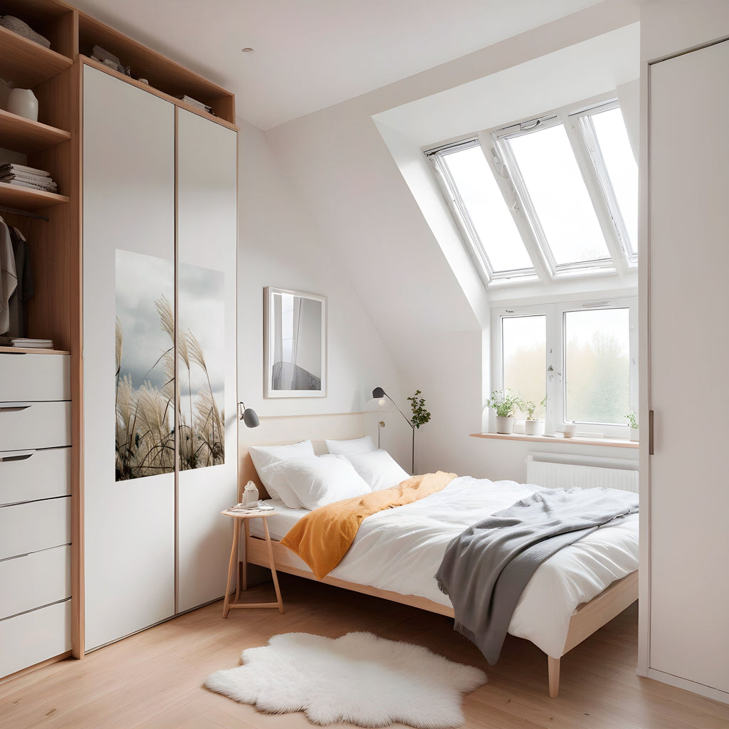 CLOUDS ABOVE GRASS Poster Vertical Autocolante