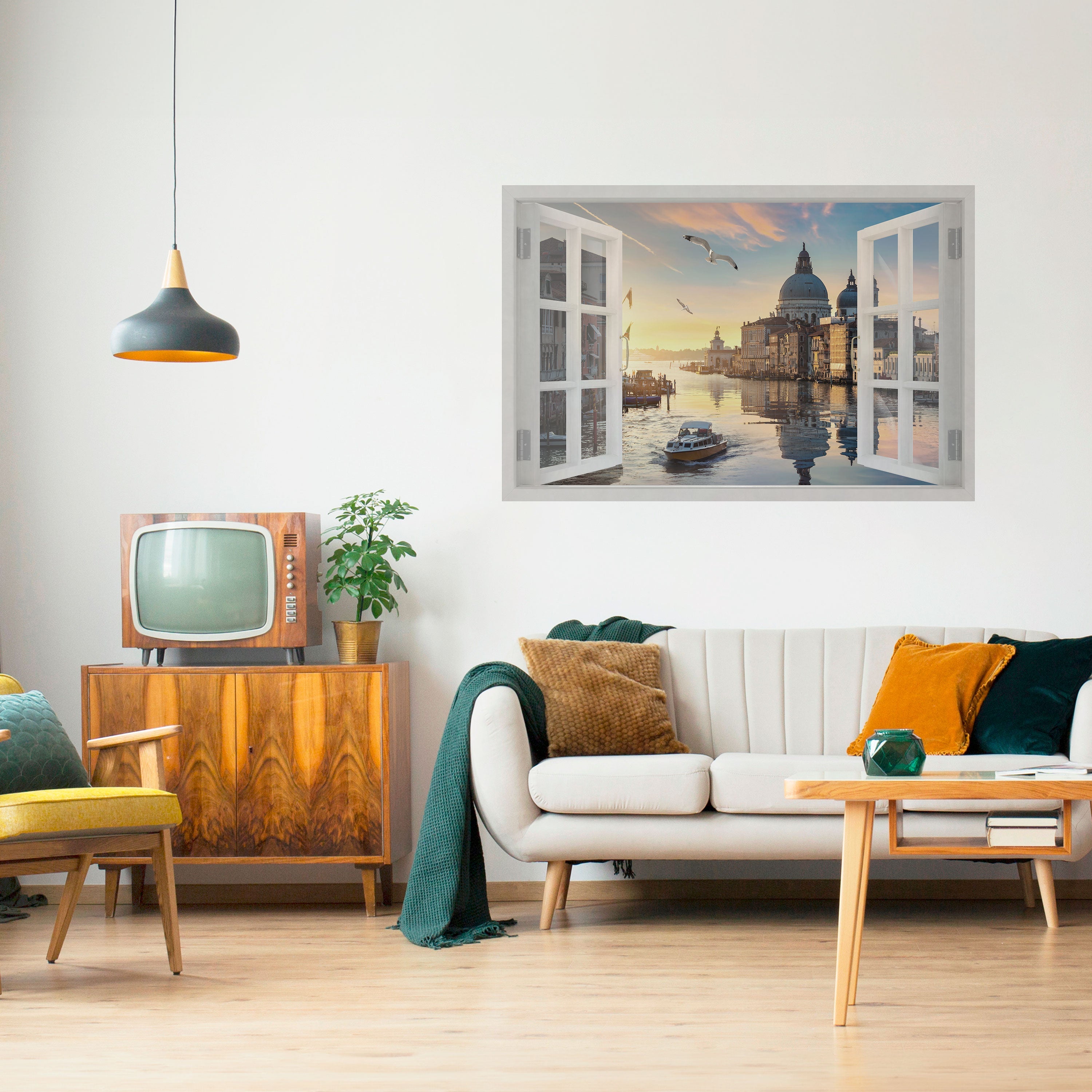 WINDOW TO VENICE Peel and Stick Horizontal Poster