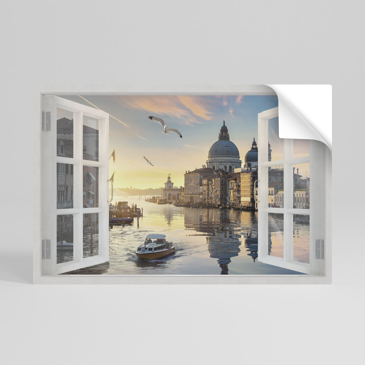 WINDOW TO VENICE Póster Autocolante Horizontal