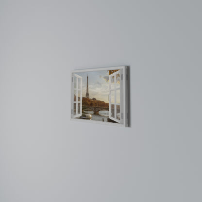 EIFFEL WINDOW WHISPERS Horizontal Canvas Print