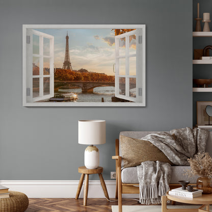 EIFFEL WINDOW WHISPERS Horizontal Canvas Print