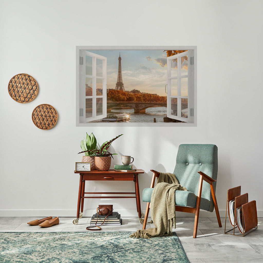 EIFFEL WINDOW WHISPERS Peel and Stick Horizontal Poster