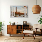 EIFFEL WINDOW WHISPERS Peel and Stick Horizontal Poster