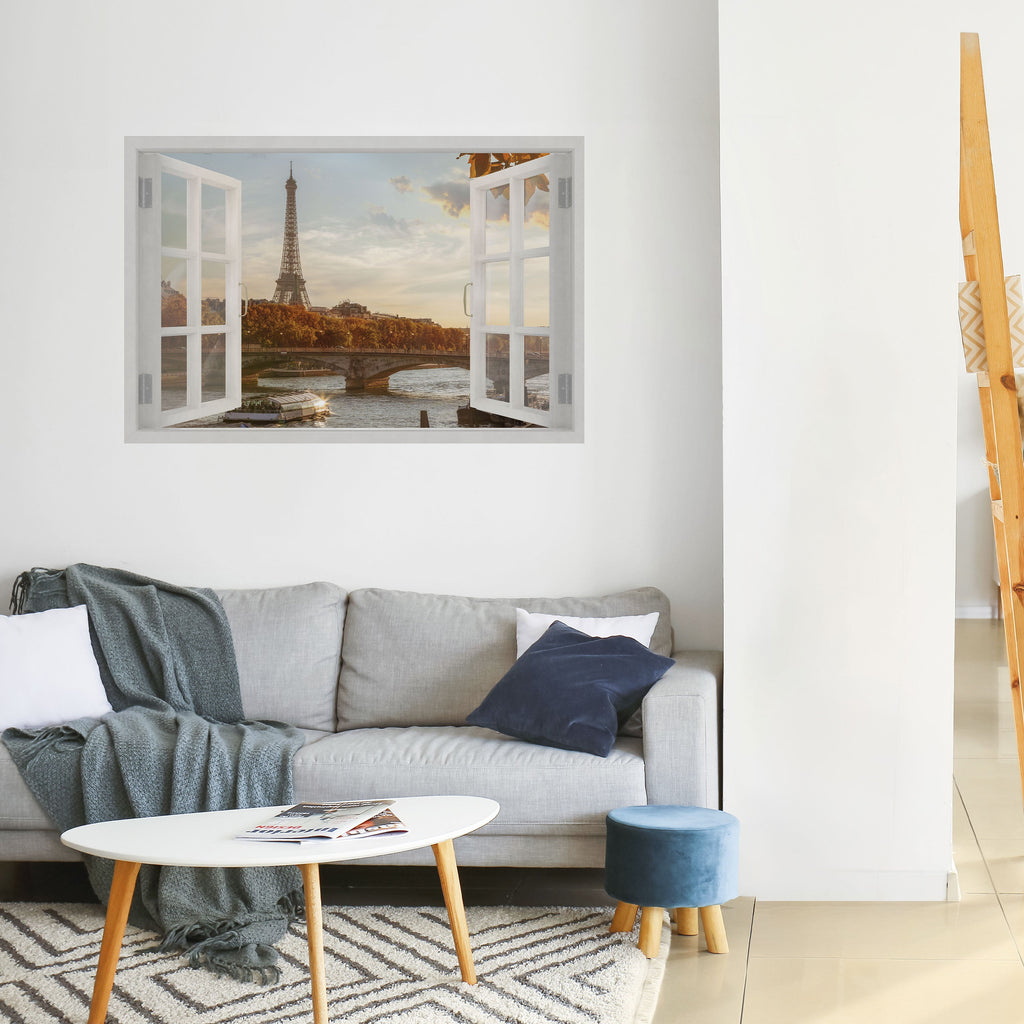EIFFEL WINDOW WHISPERS Peel and Stick Horizontal Poster