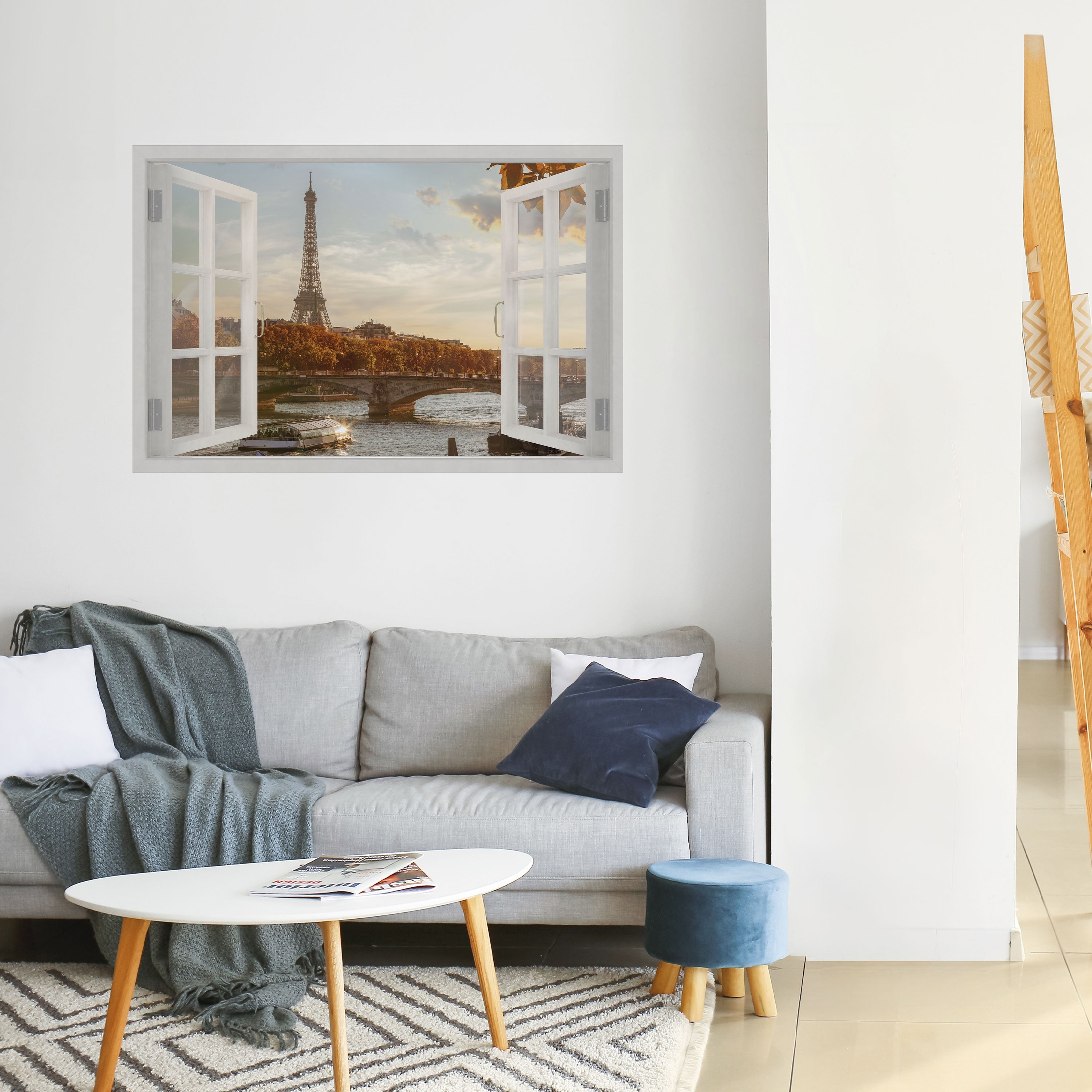 EIFFEL WINDOW WHISPERS Peel and Stick Horizontal Poster