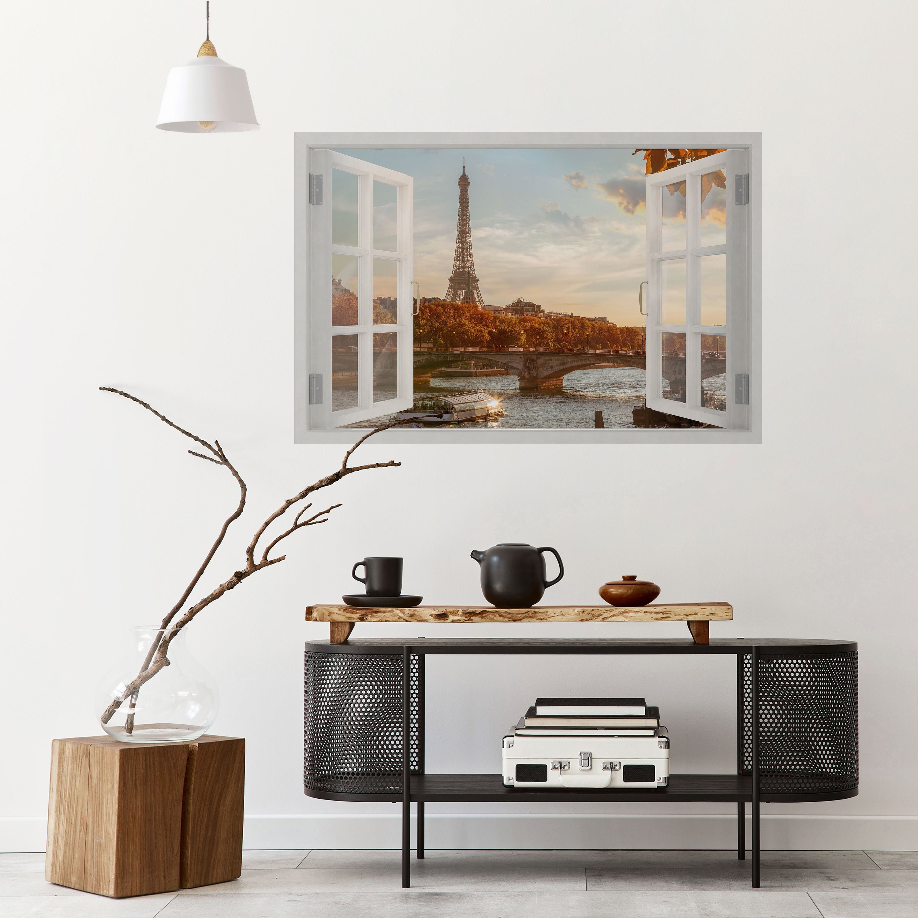 EIFFEL WINDOW WHISPERS Peel and Stick Horizontal Poster