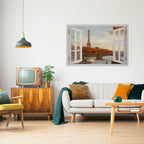 EIFFEL WINDOW WHISPERS Peel and Stick Horizontal Poster