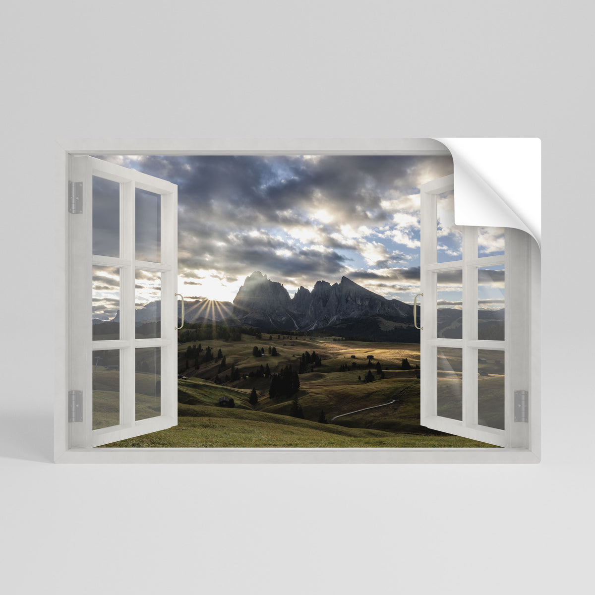 MOUNTAIN VIEWPORT Póster Autocolante Horizontal