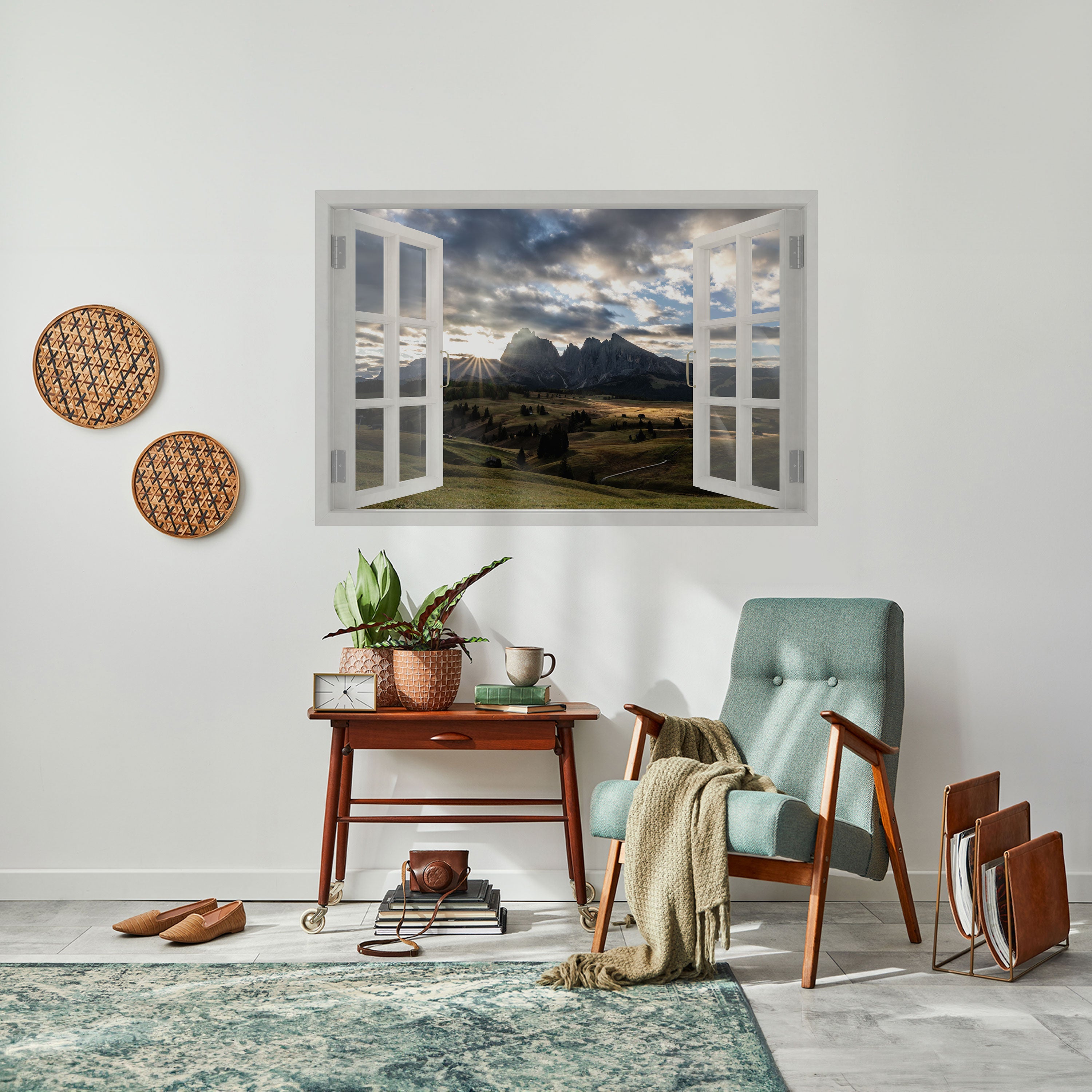 MOUNTAIN VIEWPORT Peel and Stick Horizontal Poster