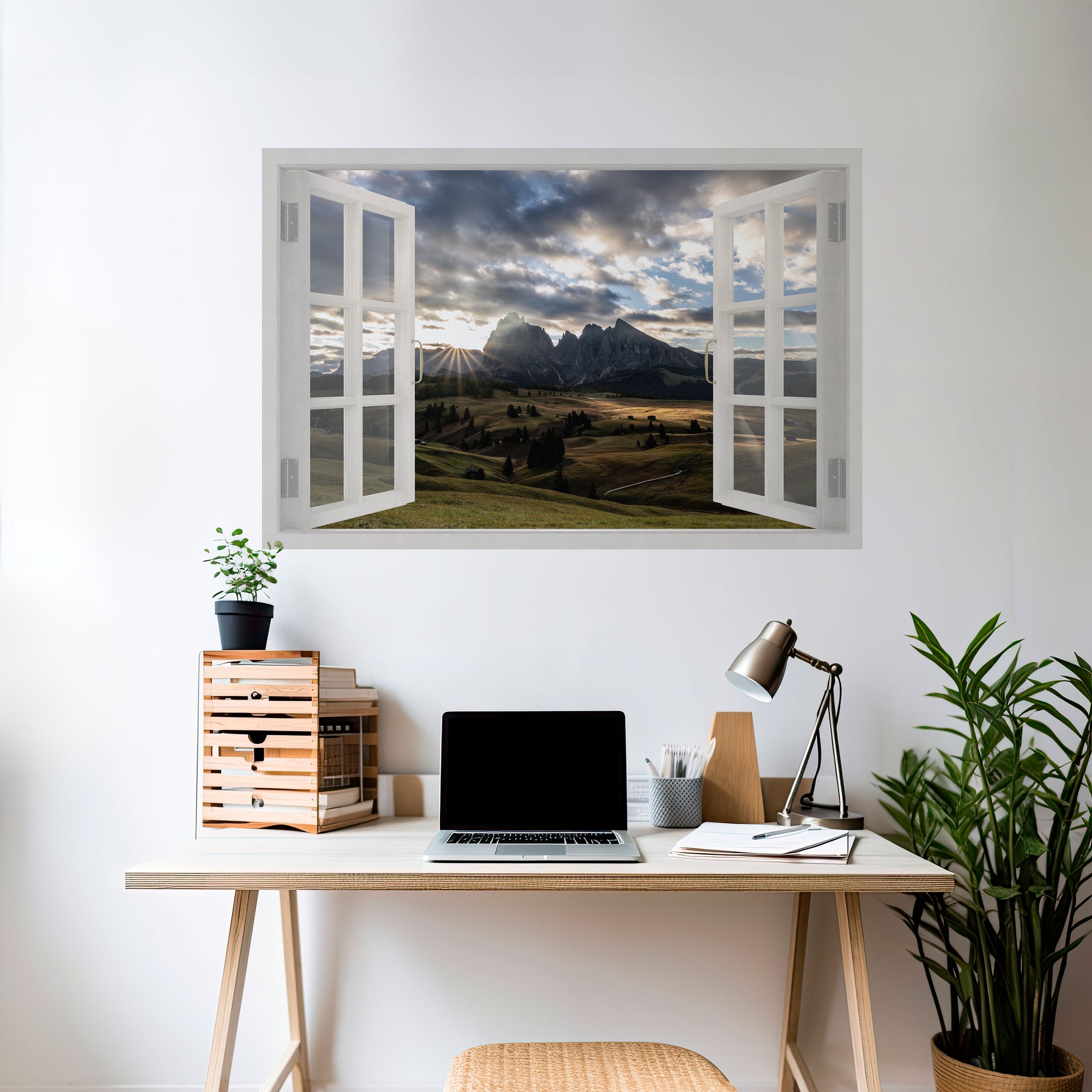 MOUNTAIN VIEWPORT Peel and Stick Horizontal Poster