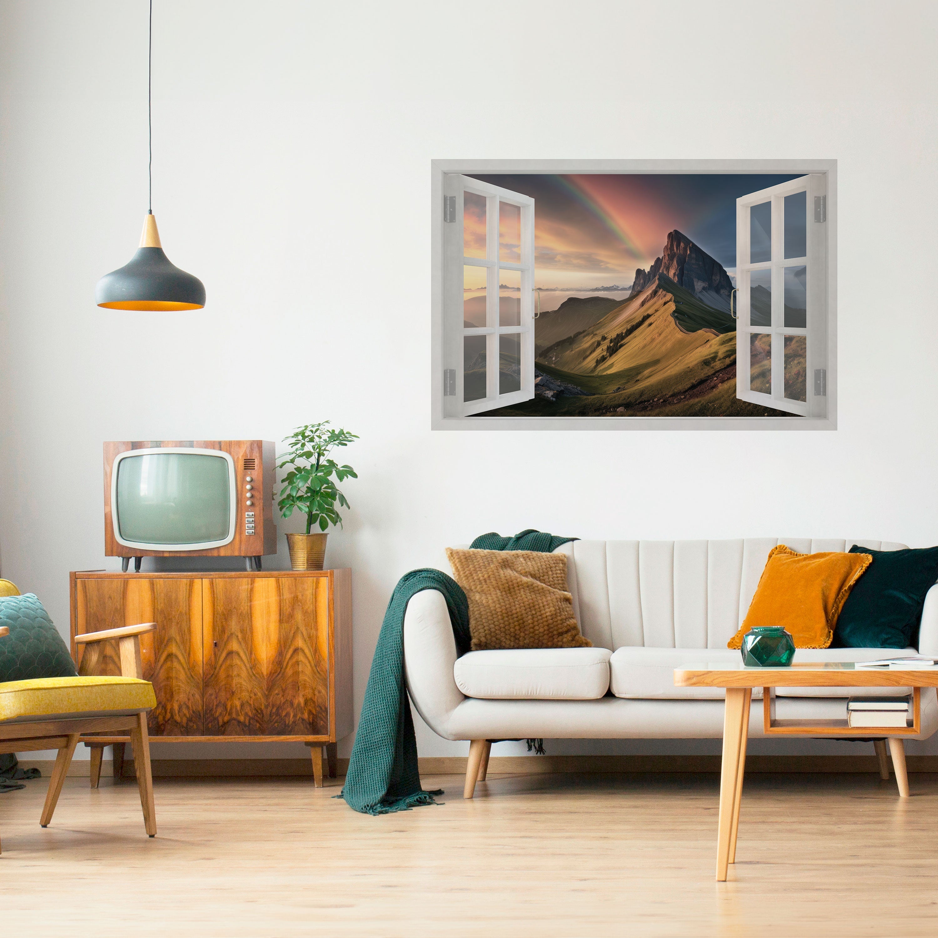 RAINBOW ESCAPE Peel and Stick Horizontal Poster