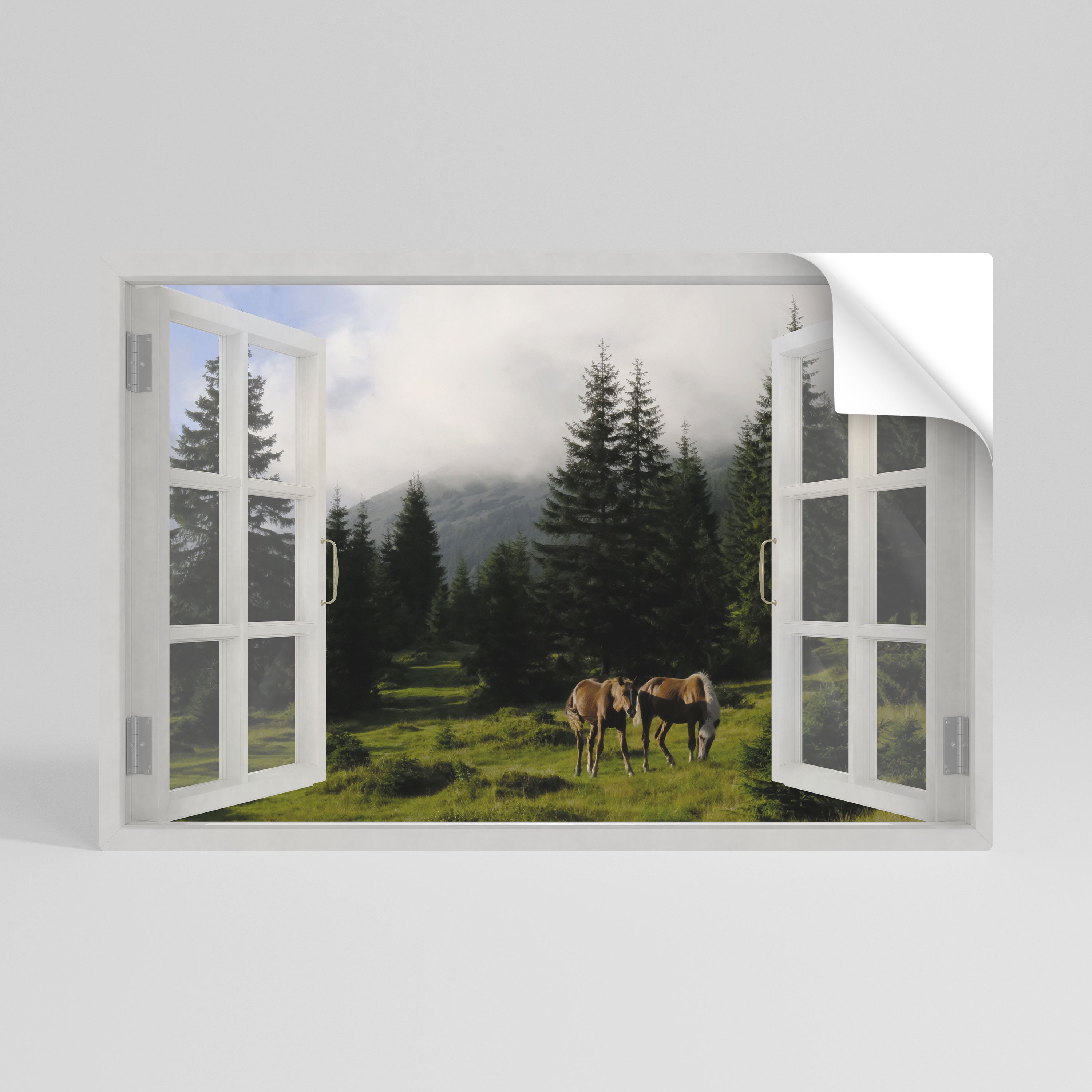 WINDOWS TO WANDER Póster Autocolante Horizontal