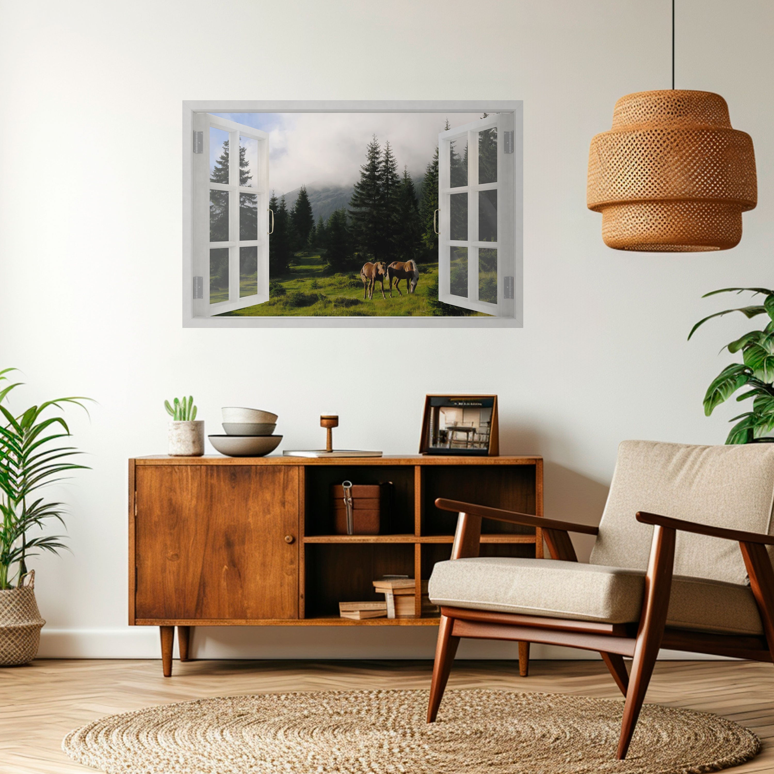 WINDOWS TO WANDER Peel and Stick Horizontal Poster