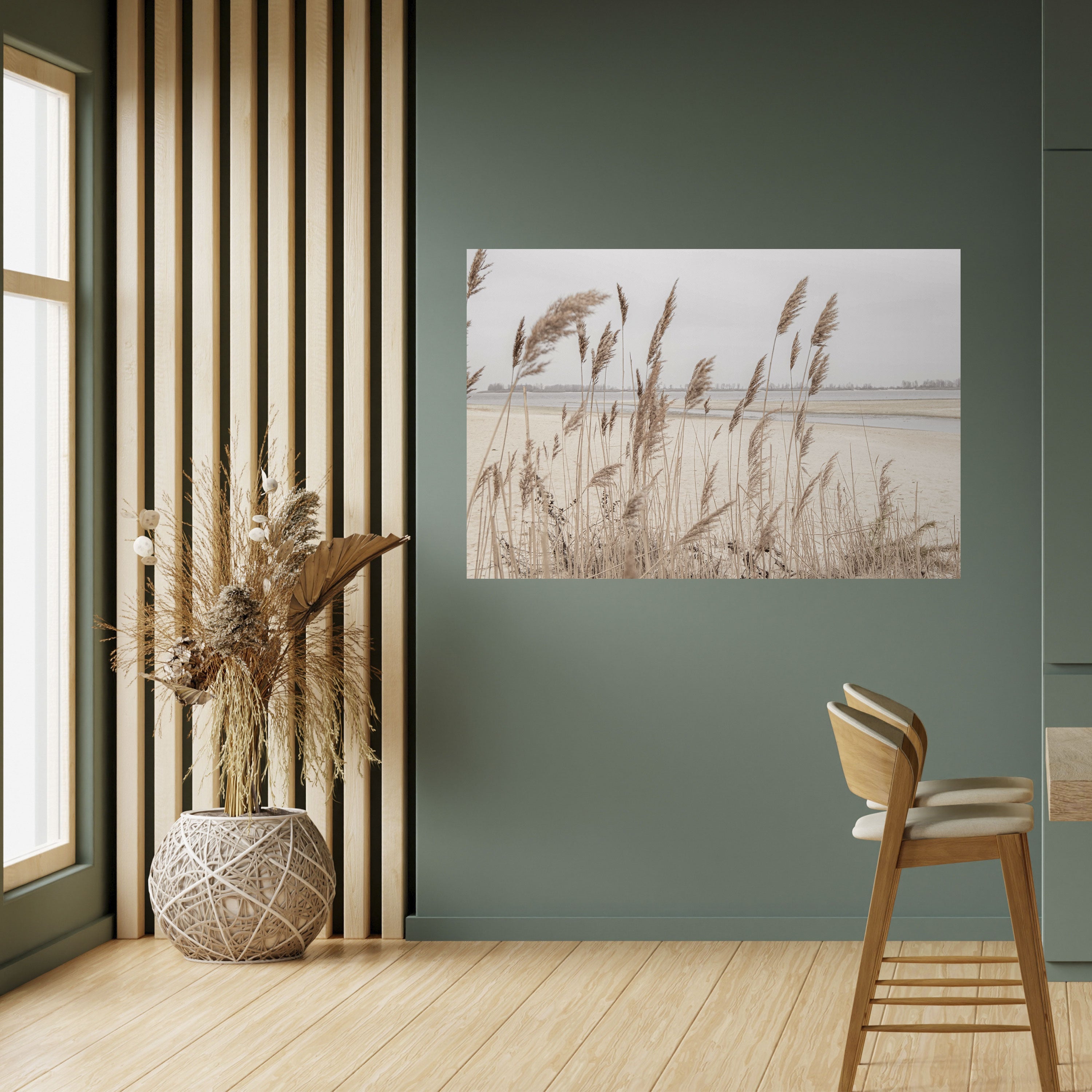 BREEZY STRAW HARMONY Peel and Stick Horizontal Poster